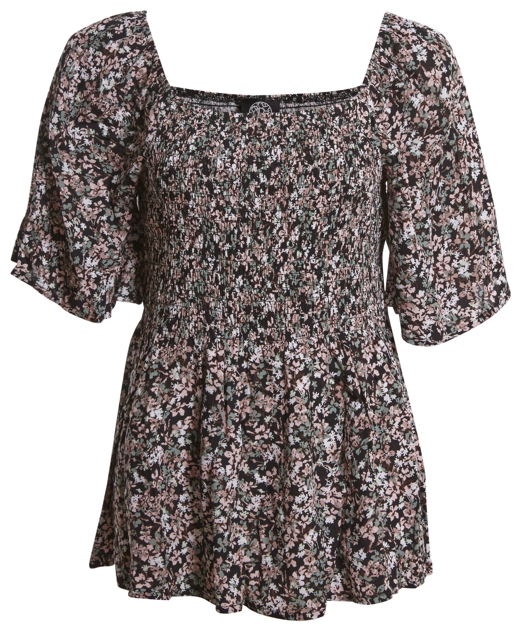 Flounce Sleeve Smocked Top
