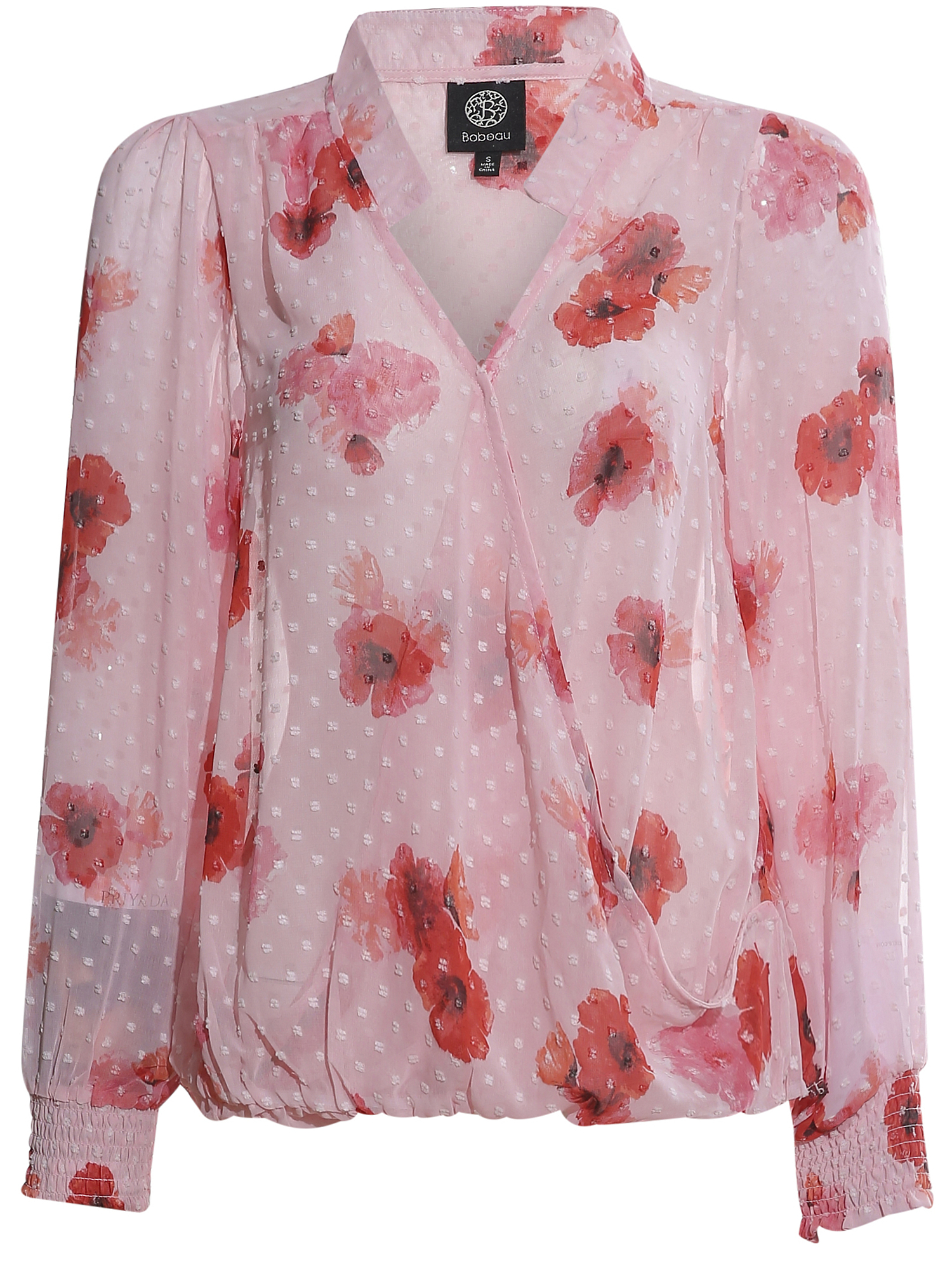 Surplice Swiss Dot Blouse