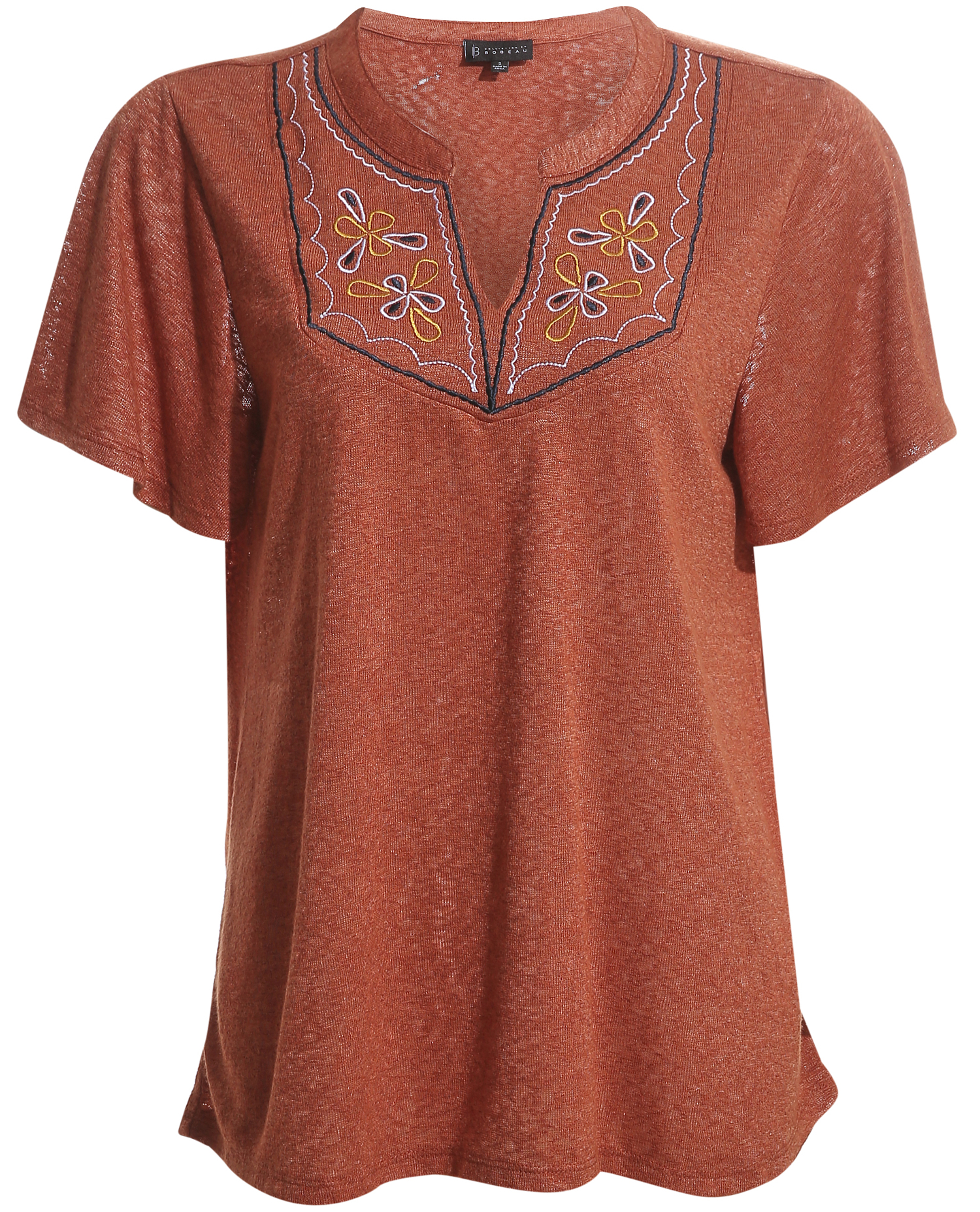Flutter Sleeve Embroidered Top