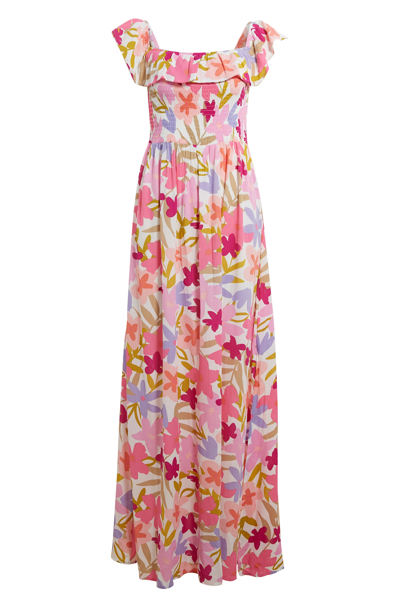 Square Neck Floral Maxi Dress