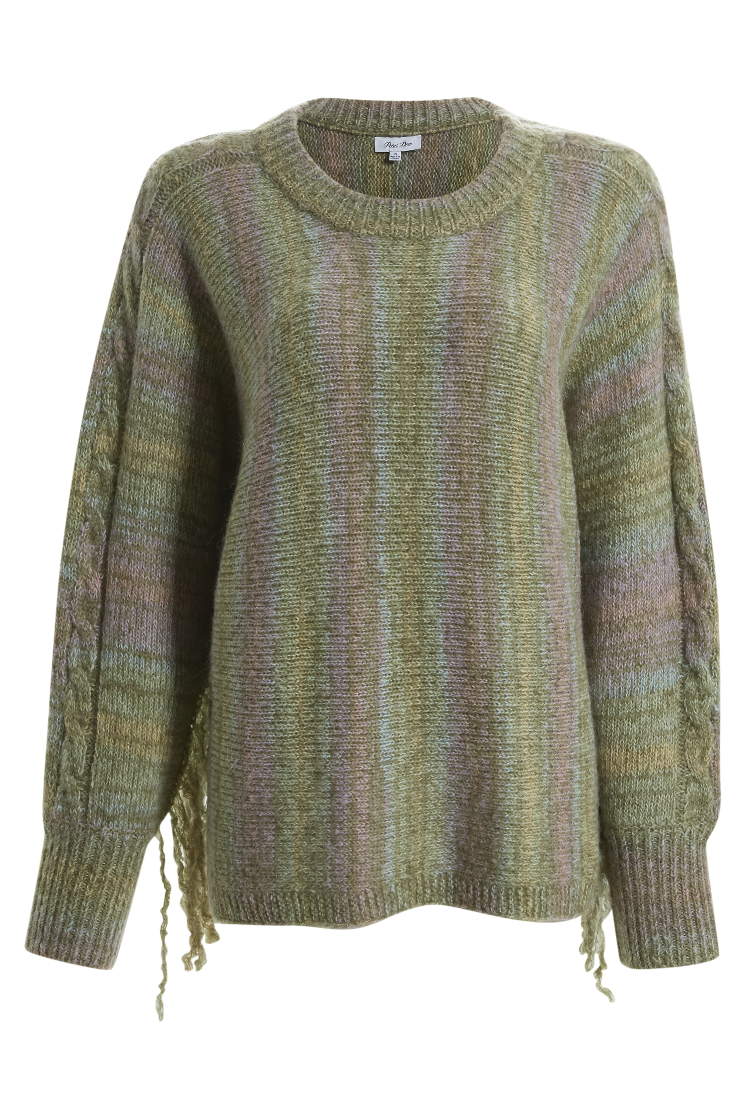 Multicolor Stripe Fringe Sweater Top
