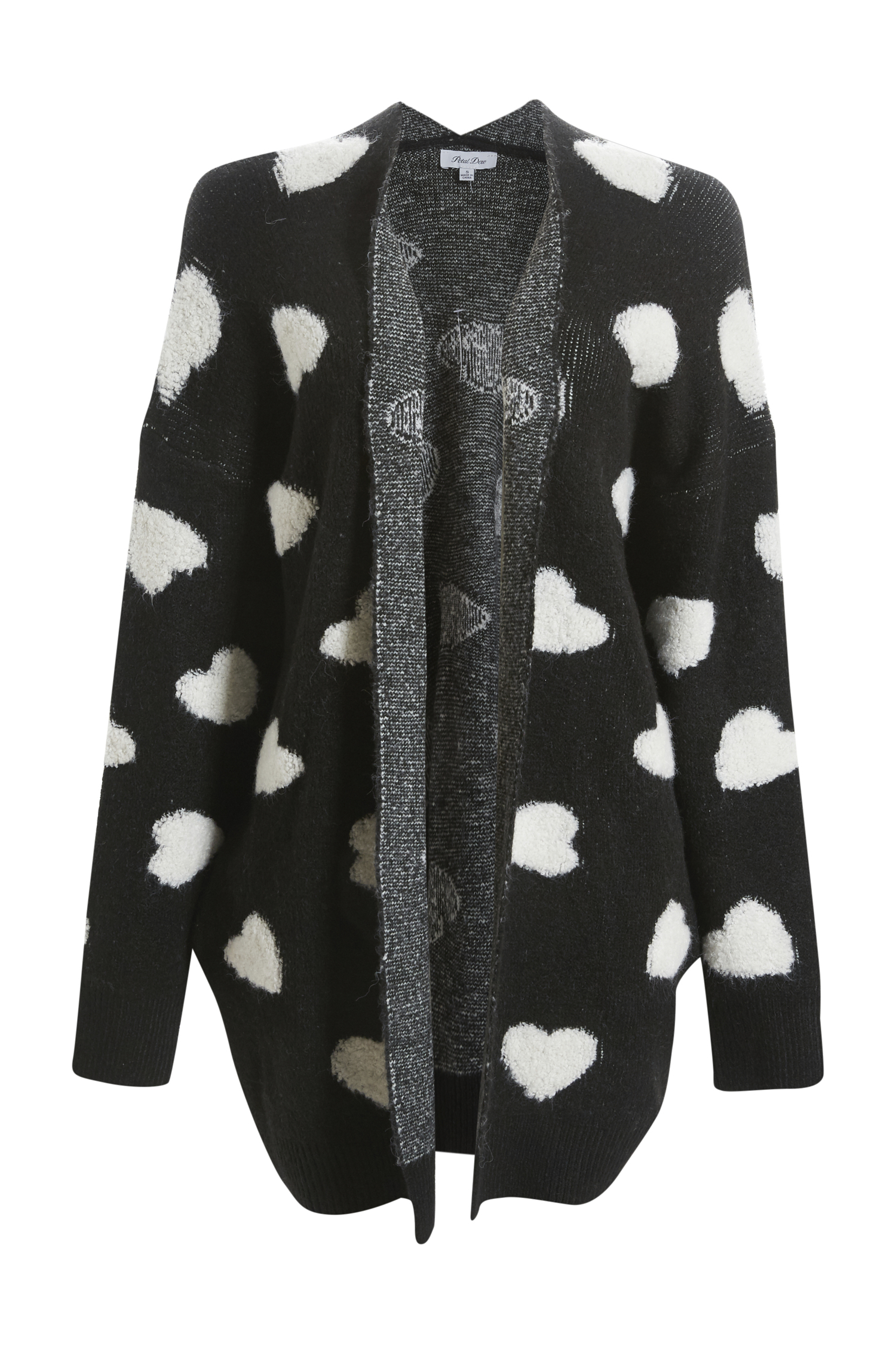 Heart Pattern Long Cardigan