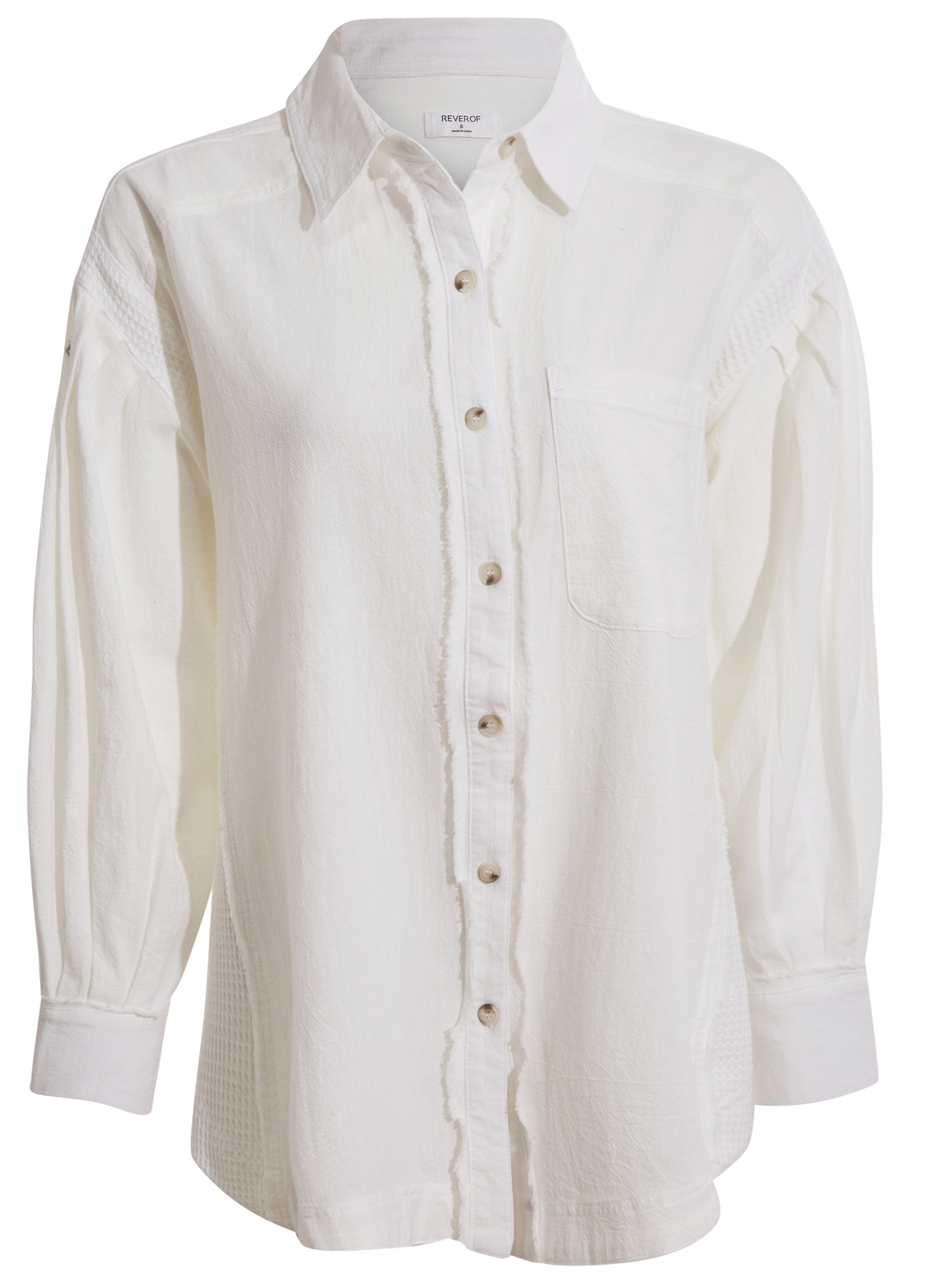 Button Down Shirt With Waffle Detail