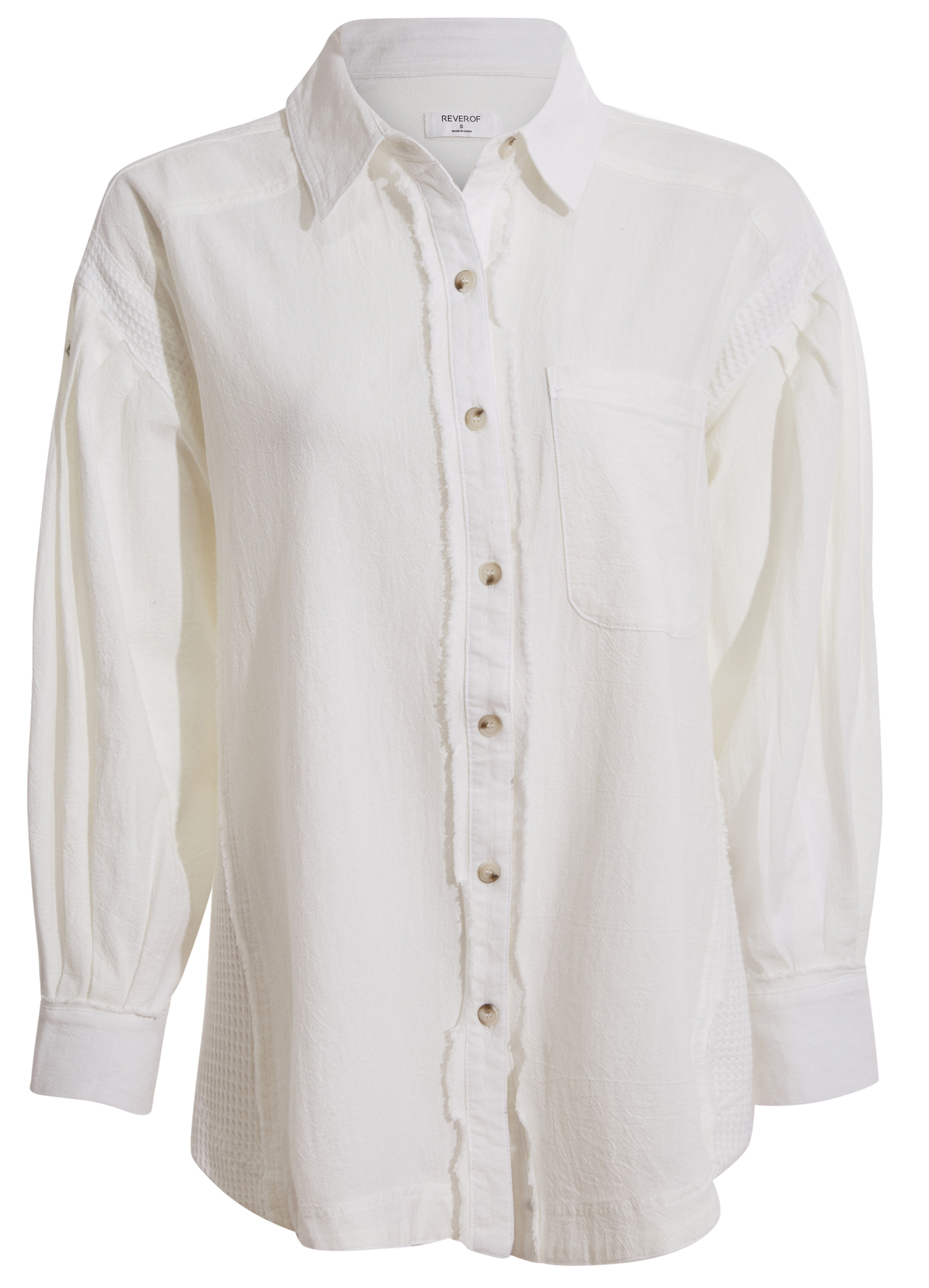 Button Down Shirt With Waffle Detail