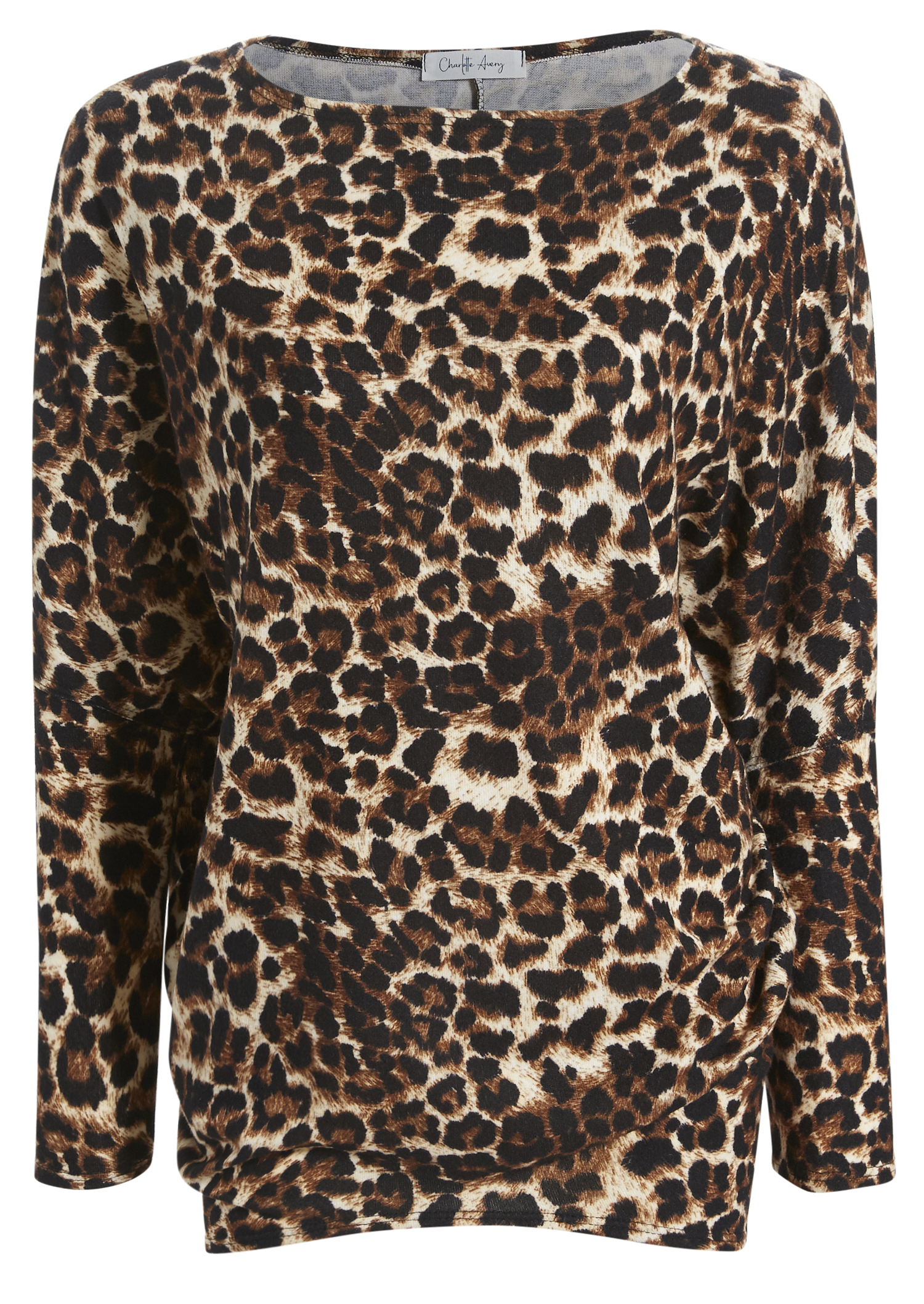 Dolman Sleeve Animal Print Top