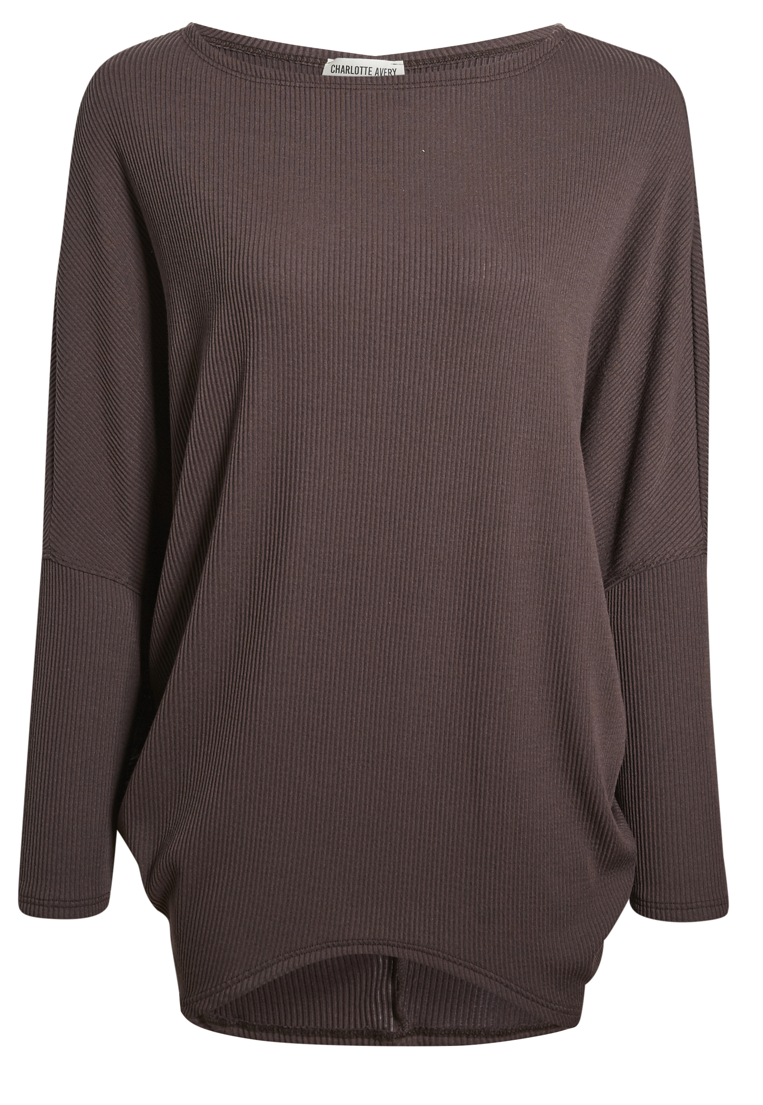 Dolman Sleeve Ribbed Top