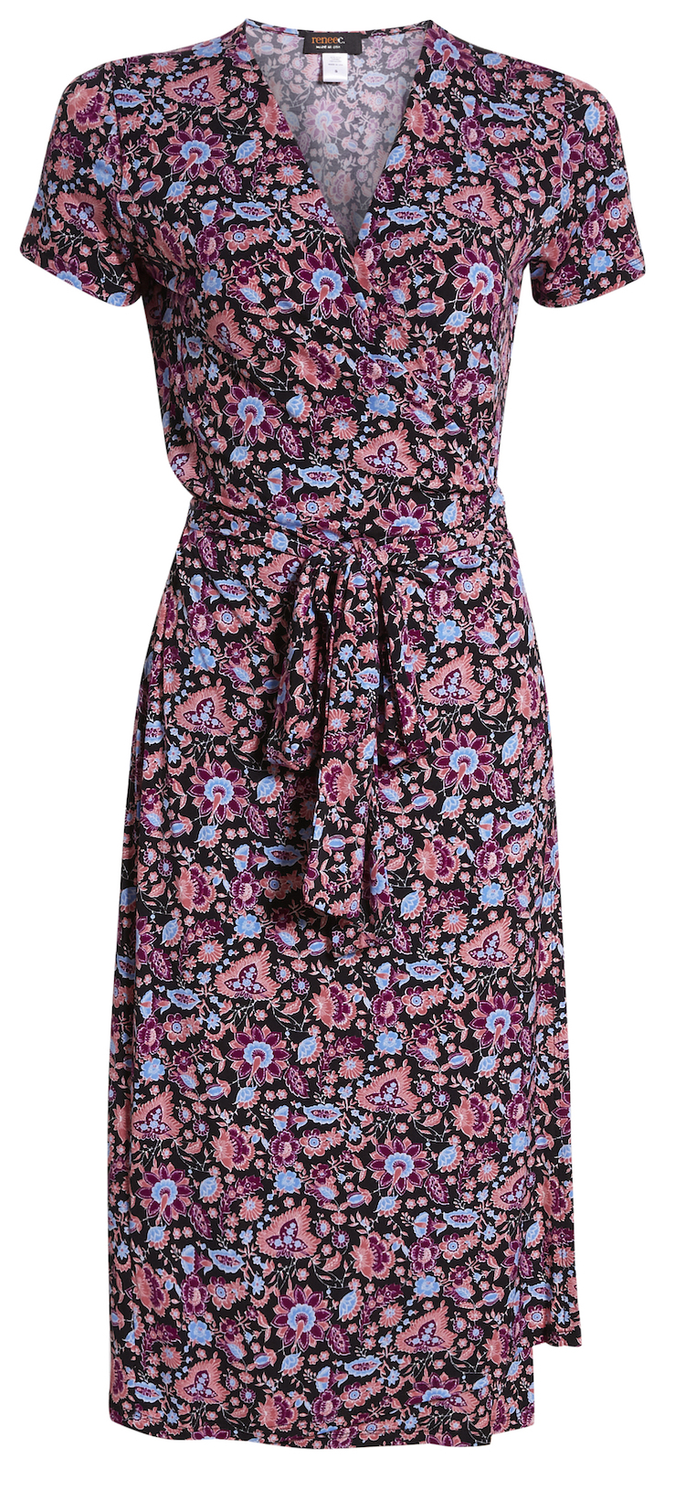 Surplice Dress with Side Waist Tie