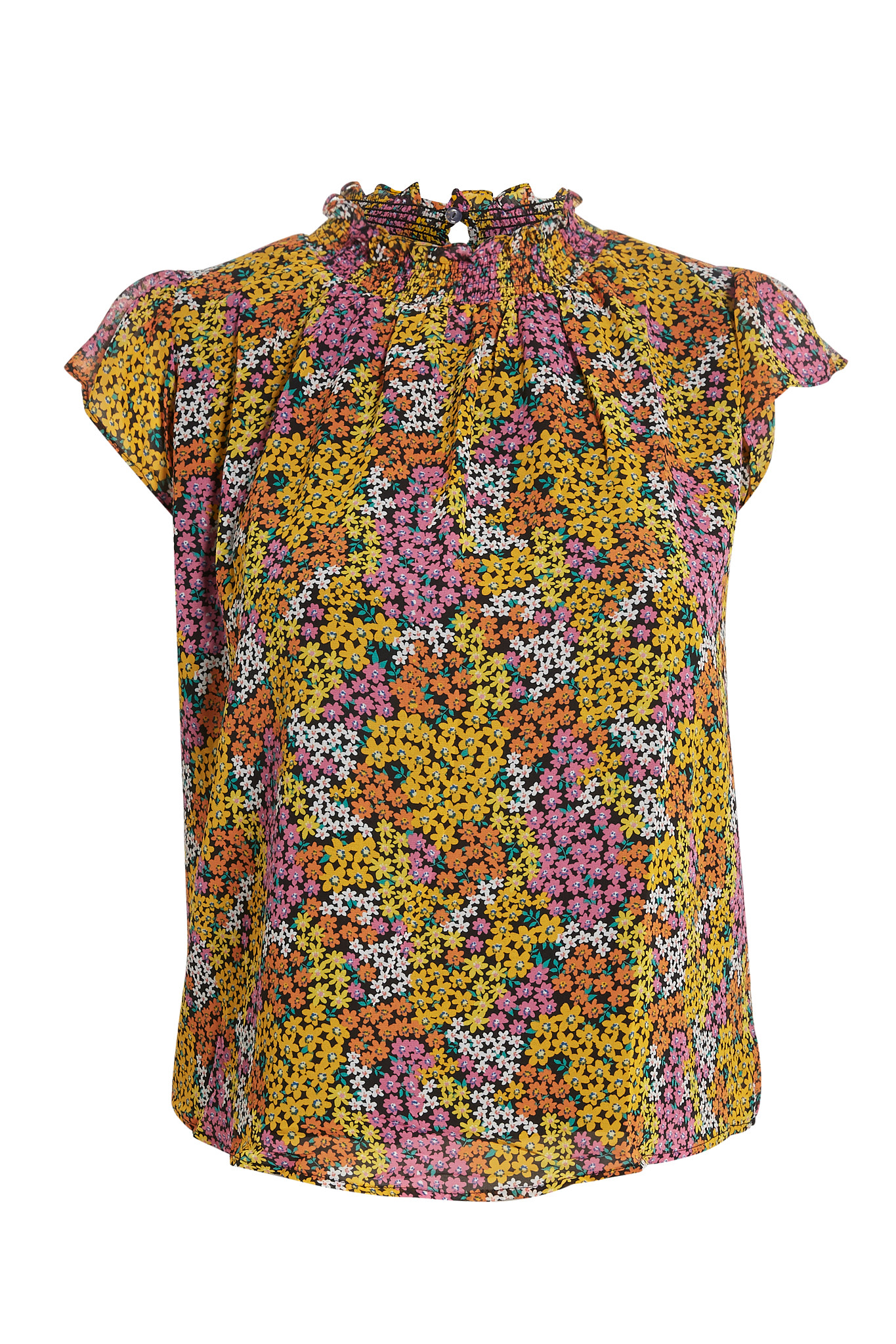 Mock Neck Floral Top