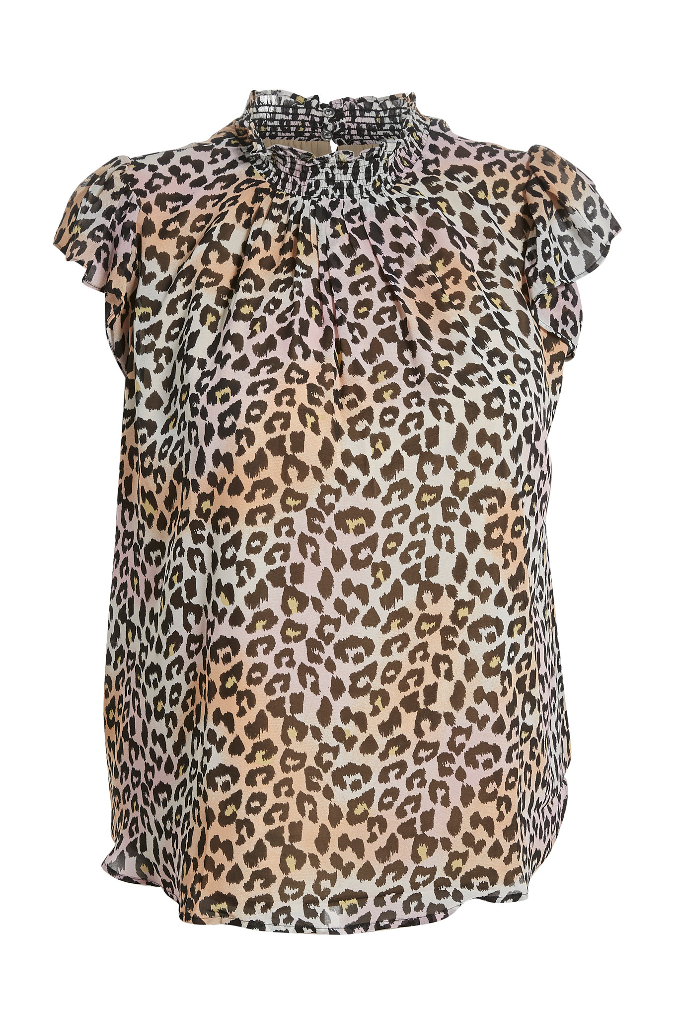 Mock Neck Animal Print Top