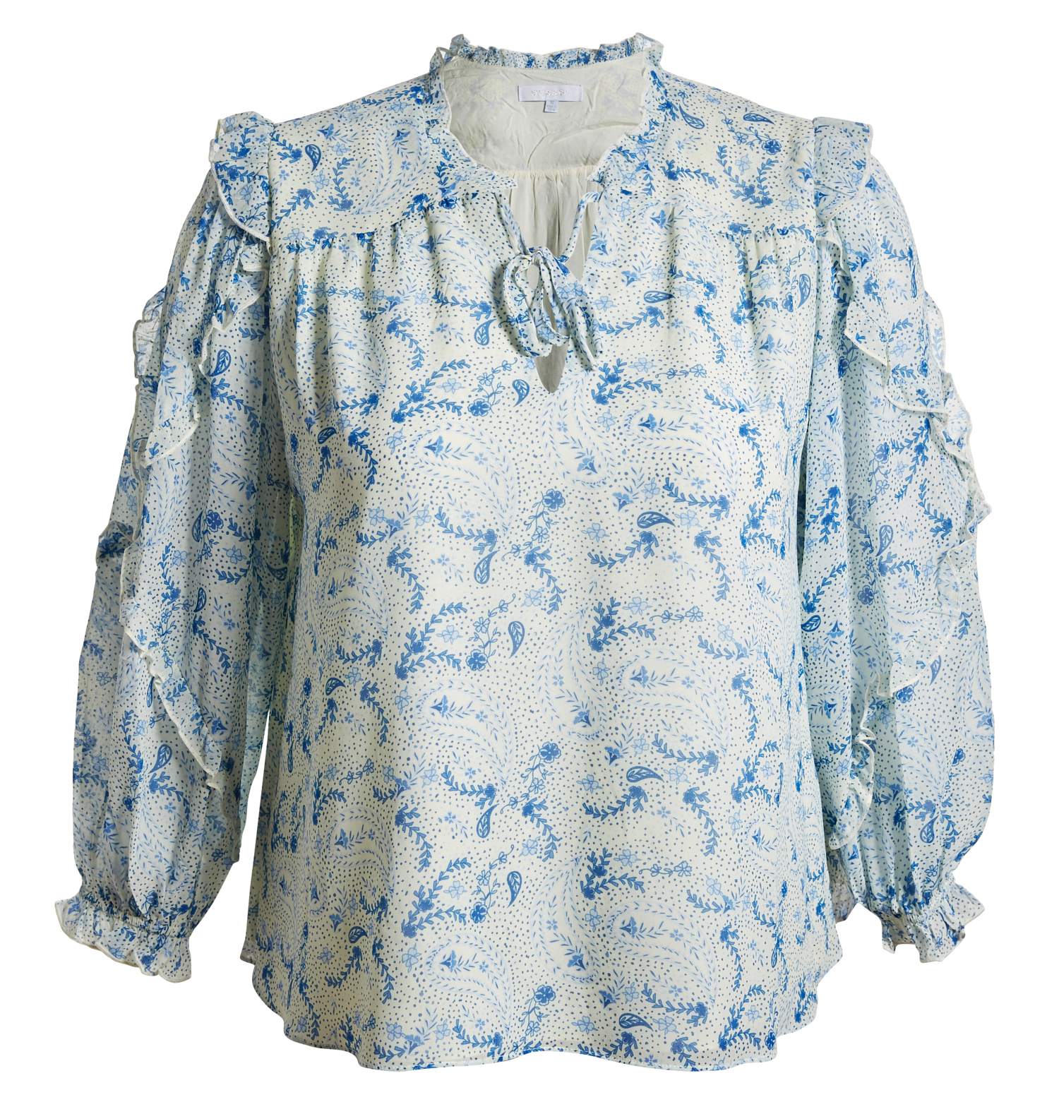 Split Neck Floral Blouse
