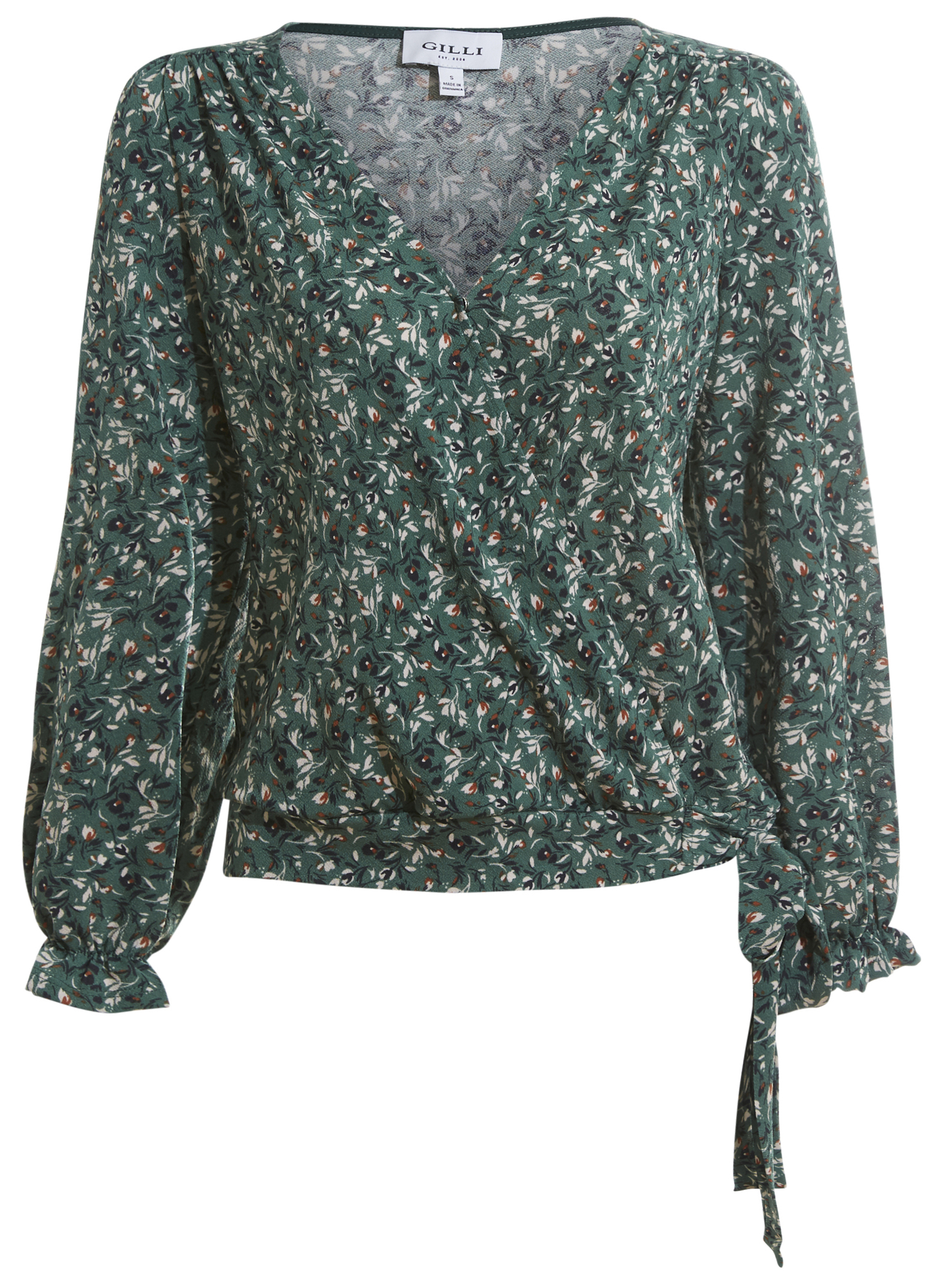 Faux Wrap Side Tie Top