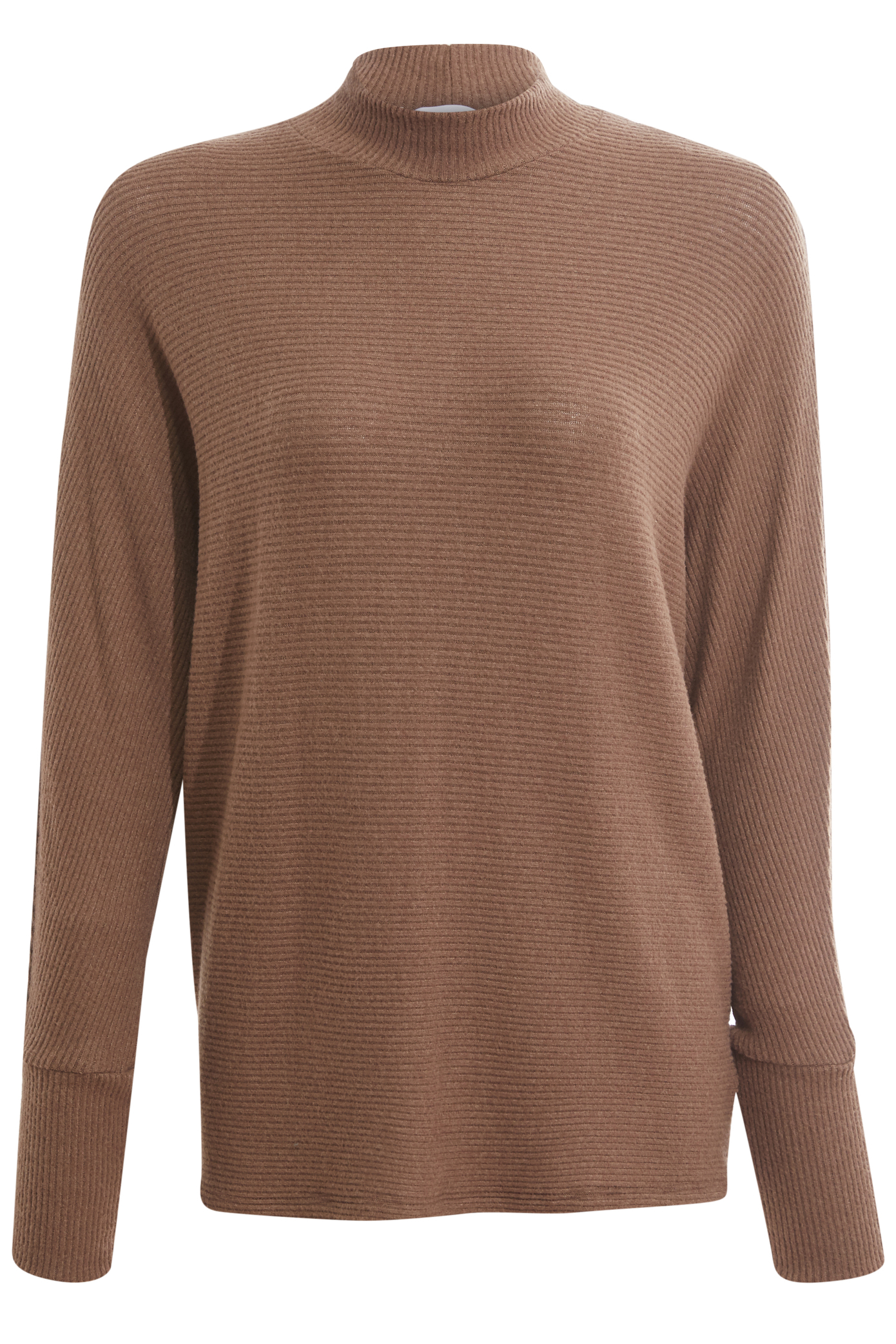 Mock Neck Brushed Ribbed Top