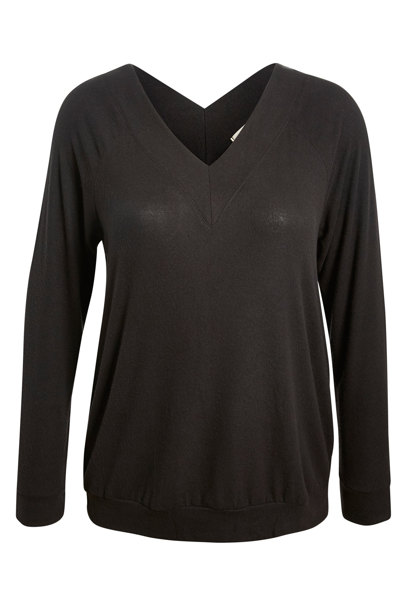 Double V Neck Long Sleeve Top