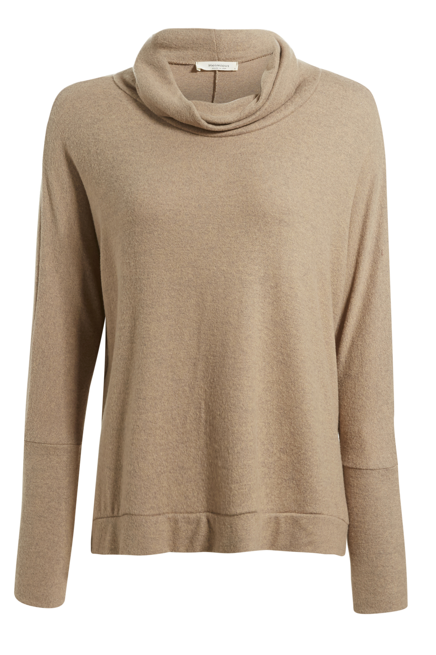 Cowl Neck Brushed Long Sleeve Top