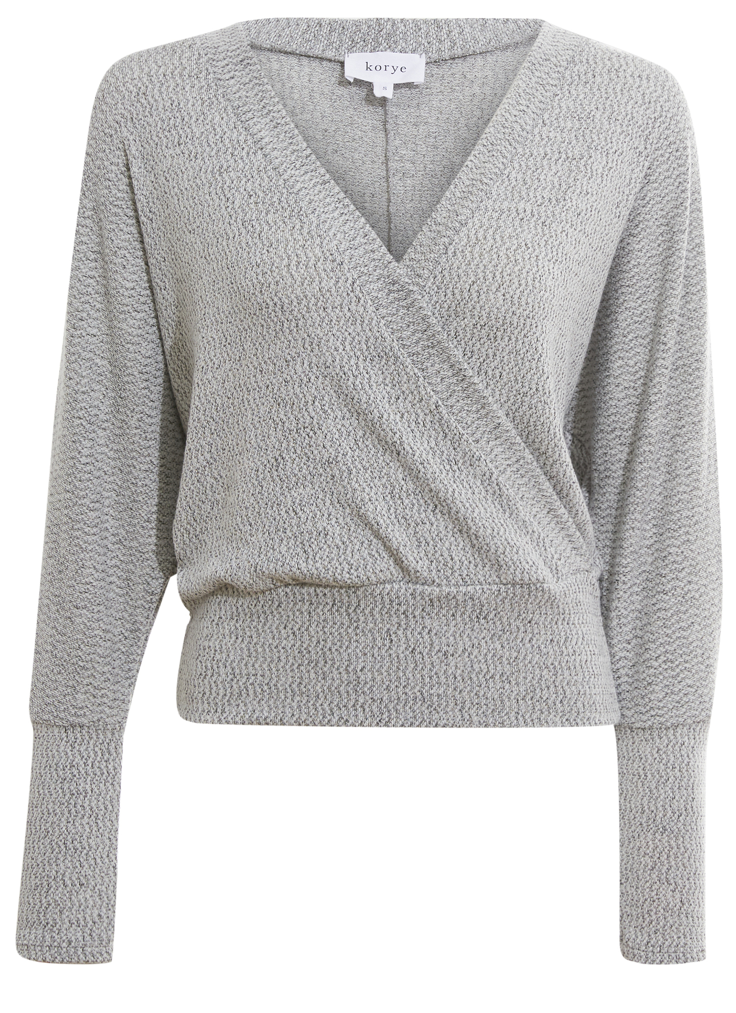 Surplice Front Top with Banded Hem