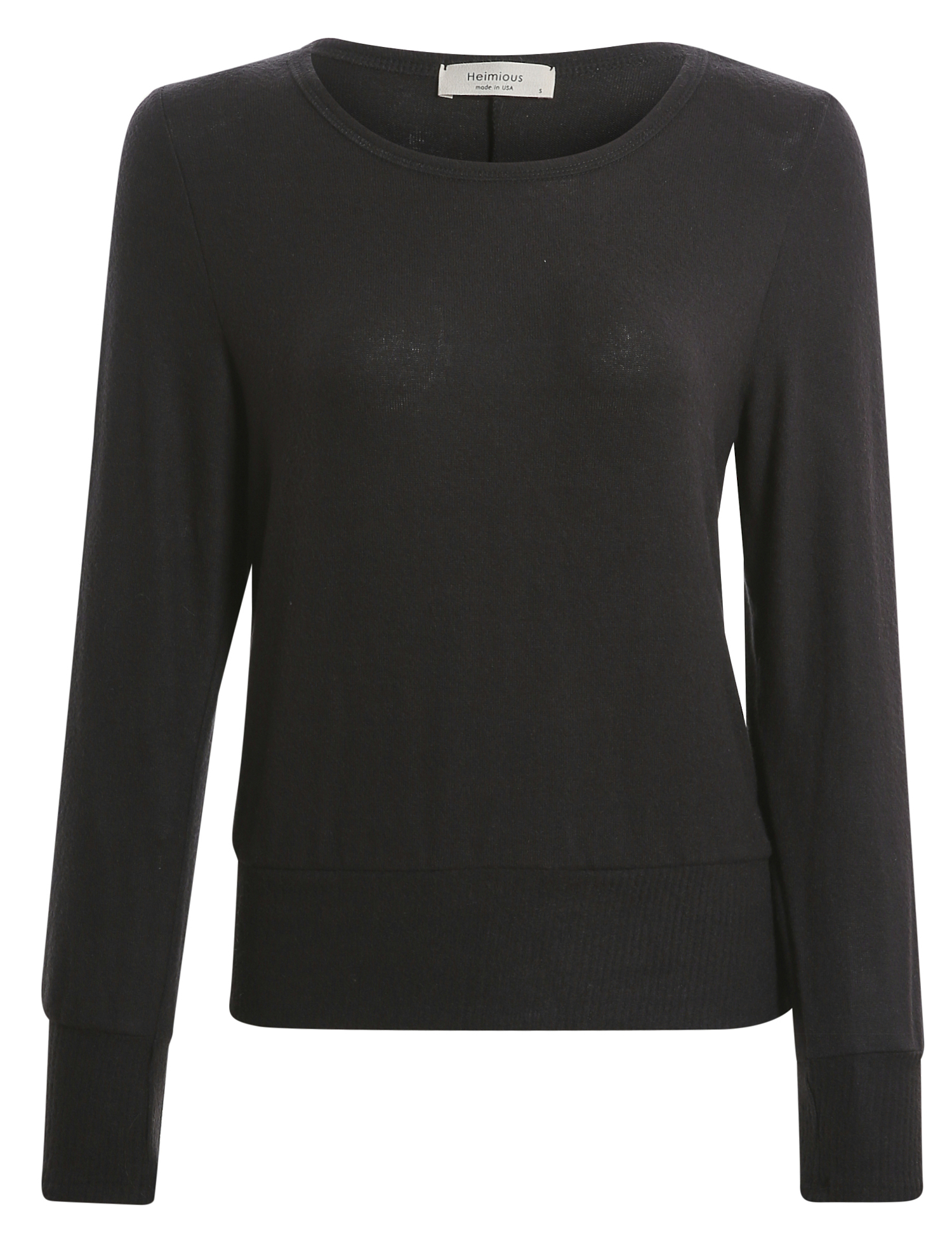 Ribbed Contrast Long Sleeve Knit Top