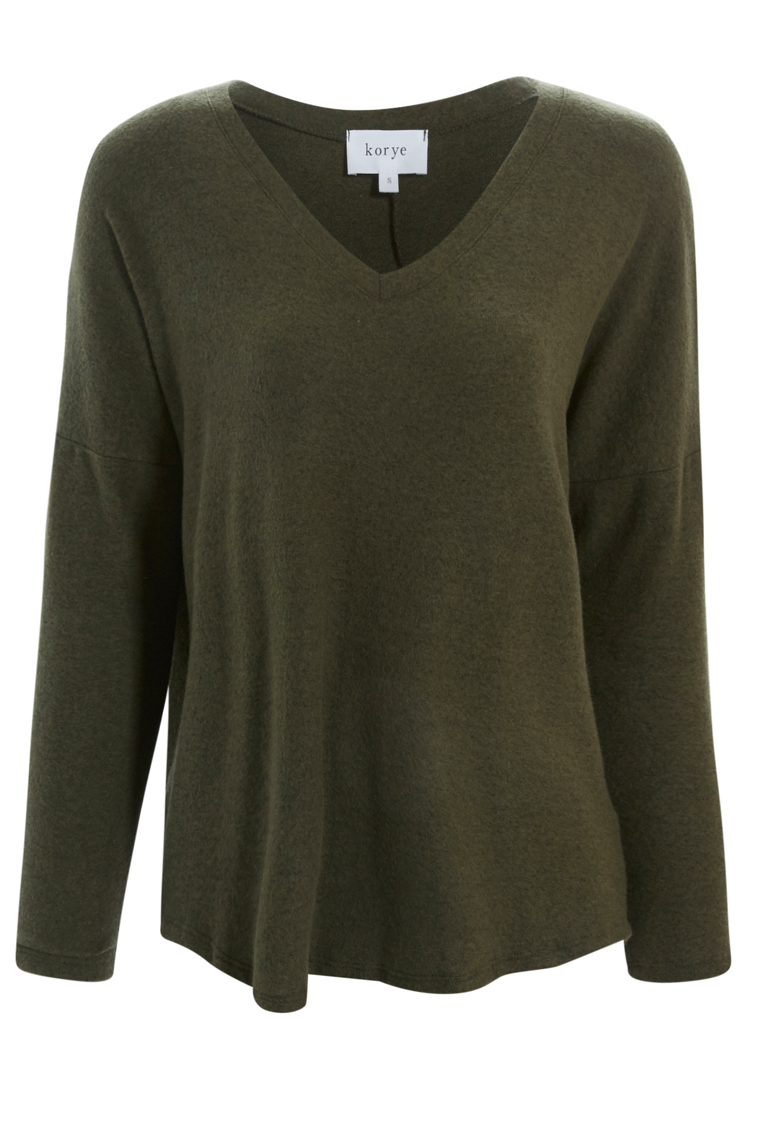 Brushed V Neck WithOverlap Back
