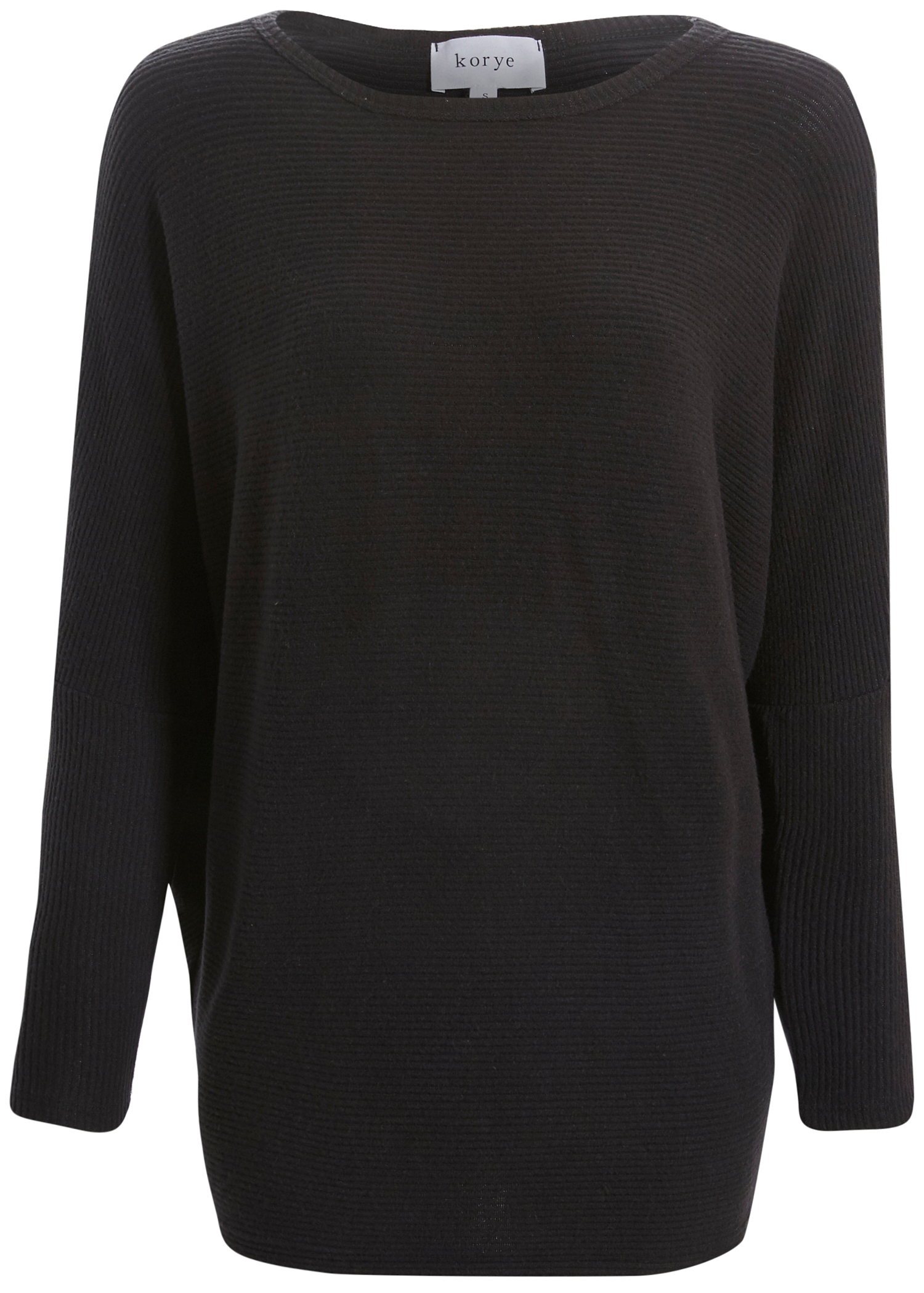 Ribbed Long Dolman Sleeve Knit Top