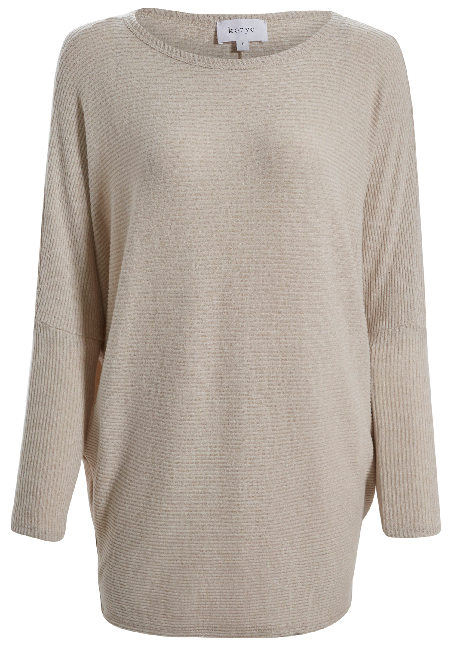 Ribbed Long Dolman Sleeve Knit Top