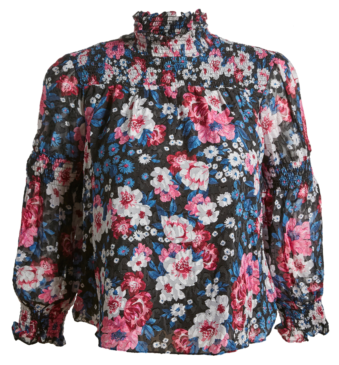 Floral Mock Neck Blouse