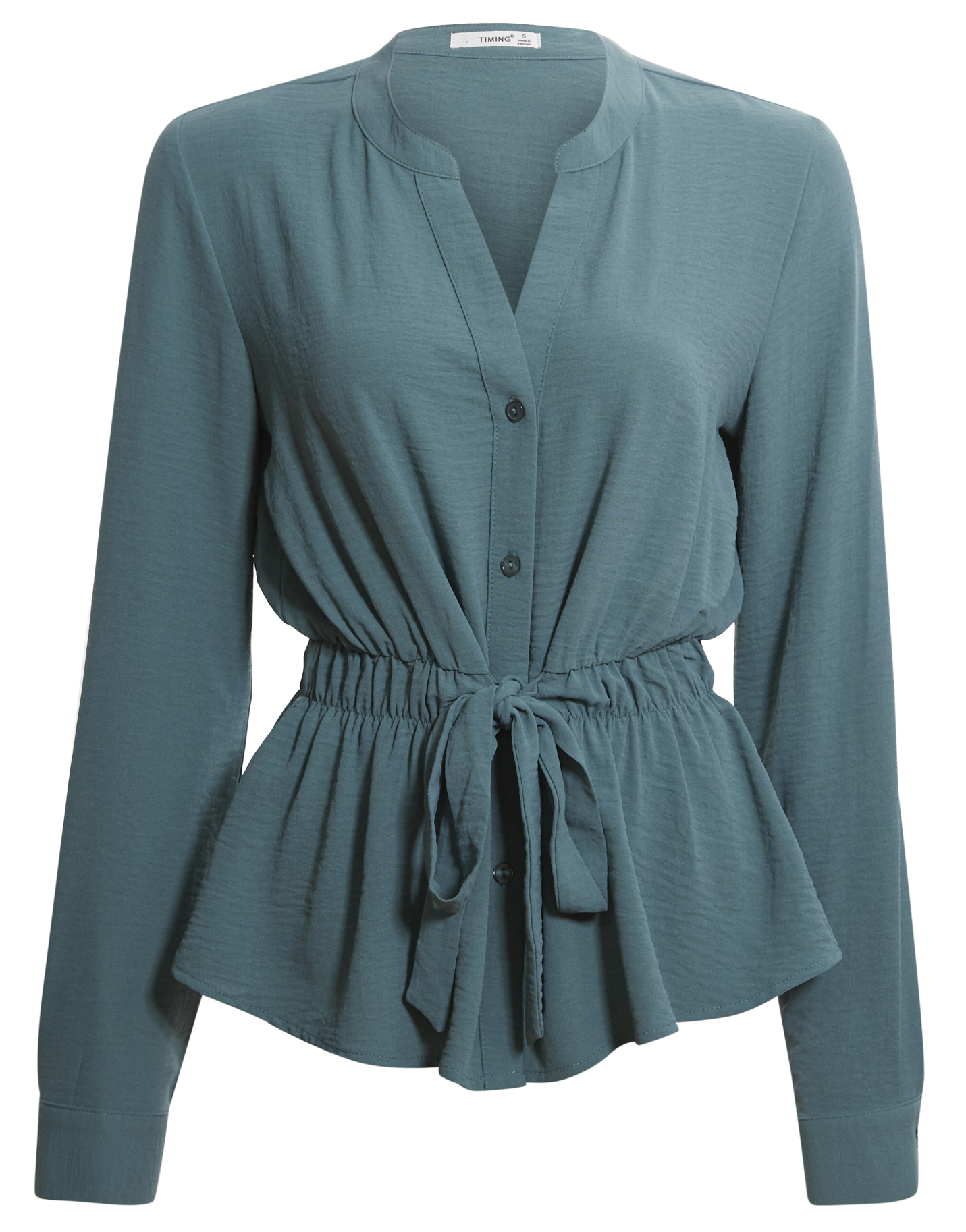 Button Front with Tie Waist Top