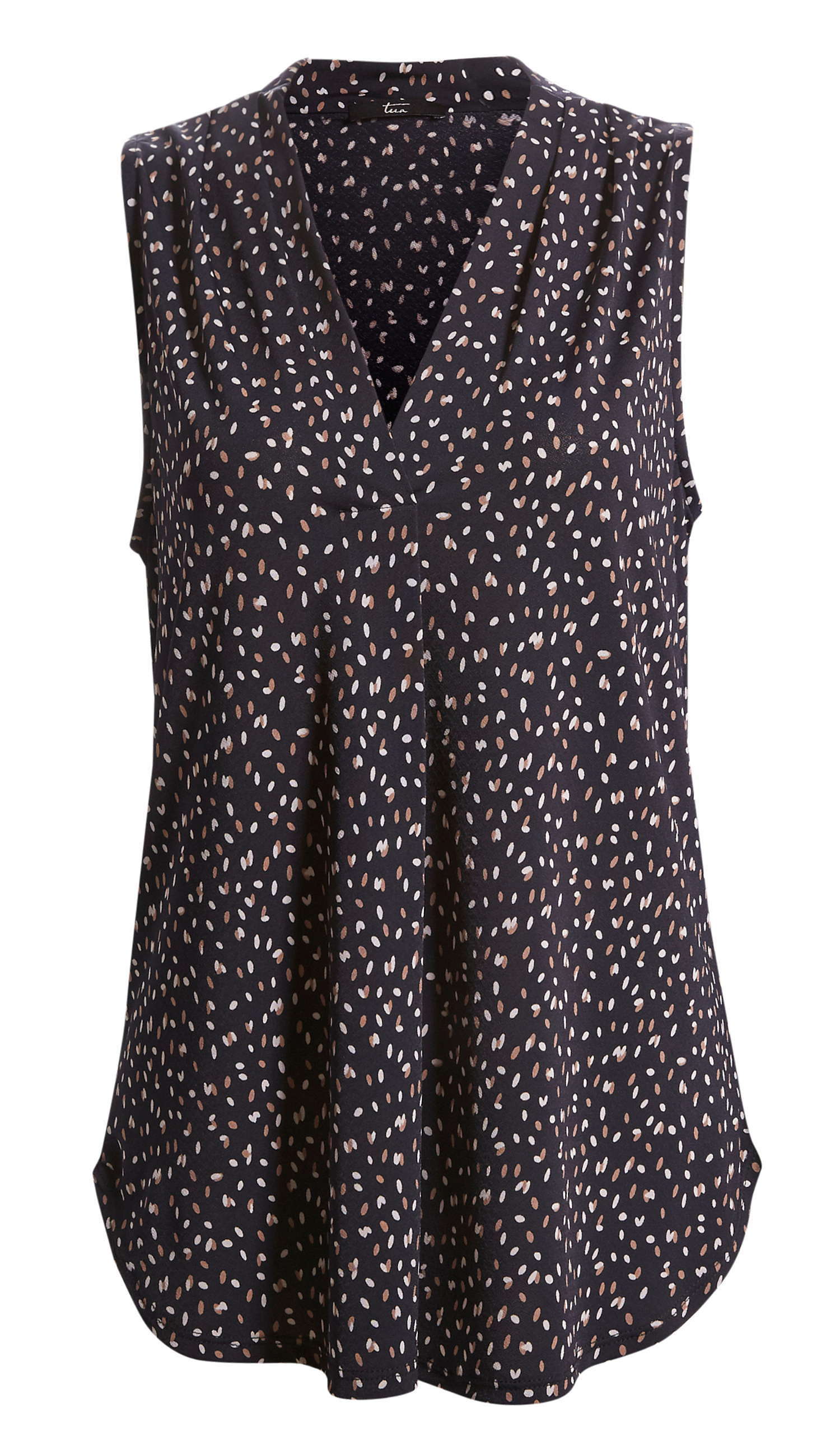 Surplice Neck Dot Print Top