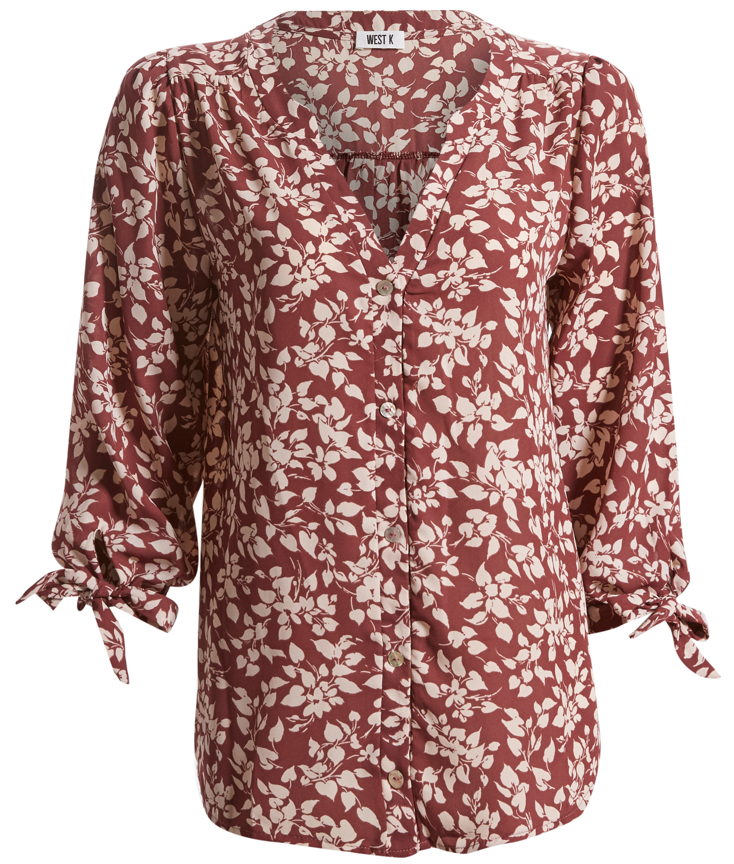 Floral Print V Neck Top