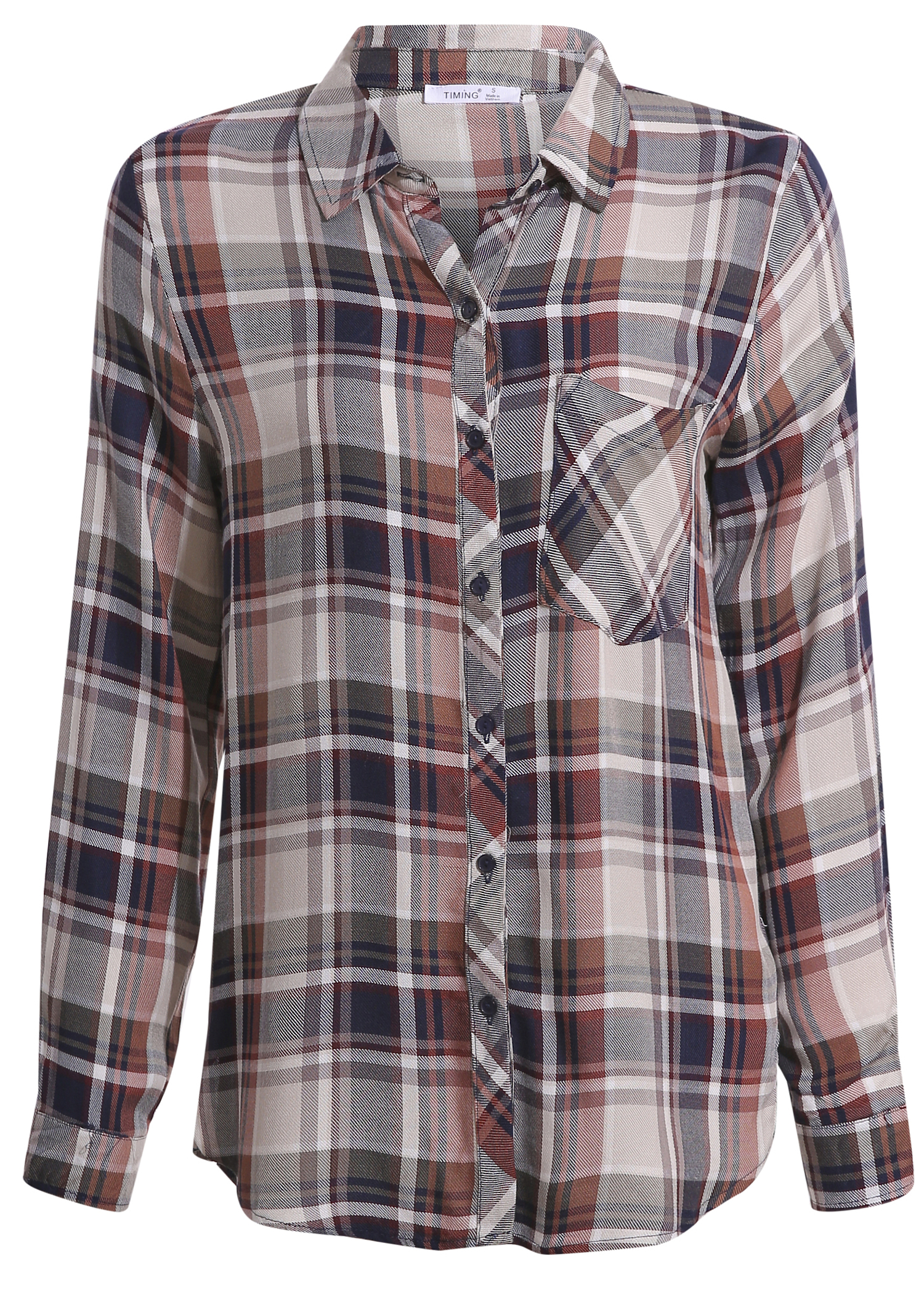 Relaxed Plaid Shirt With Pocket Detail