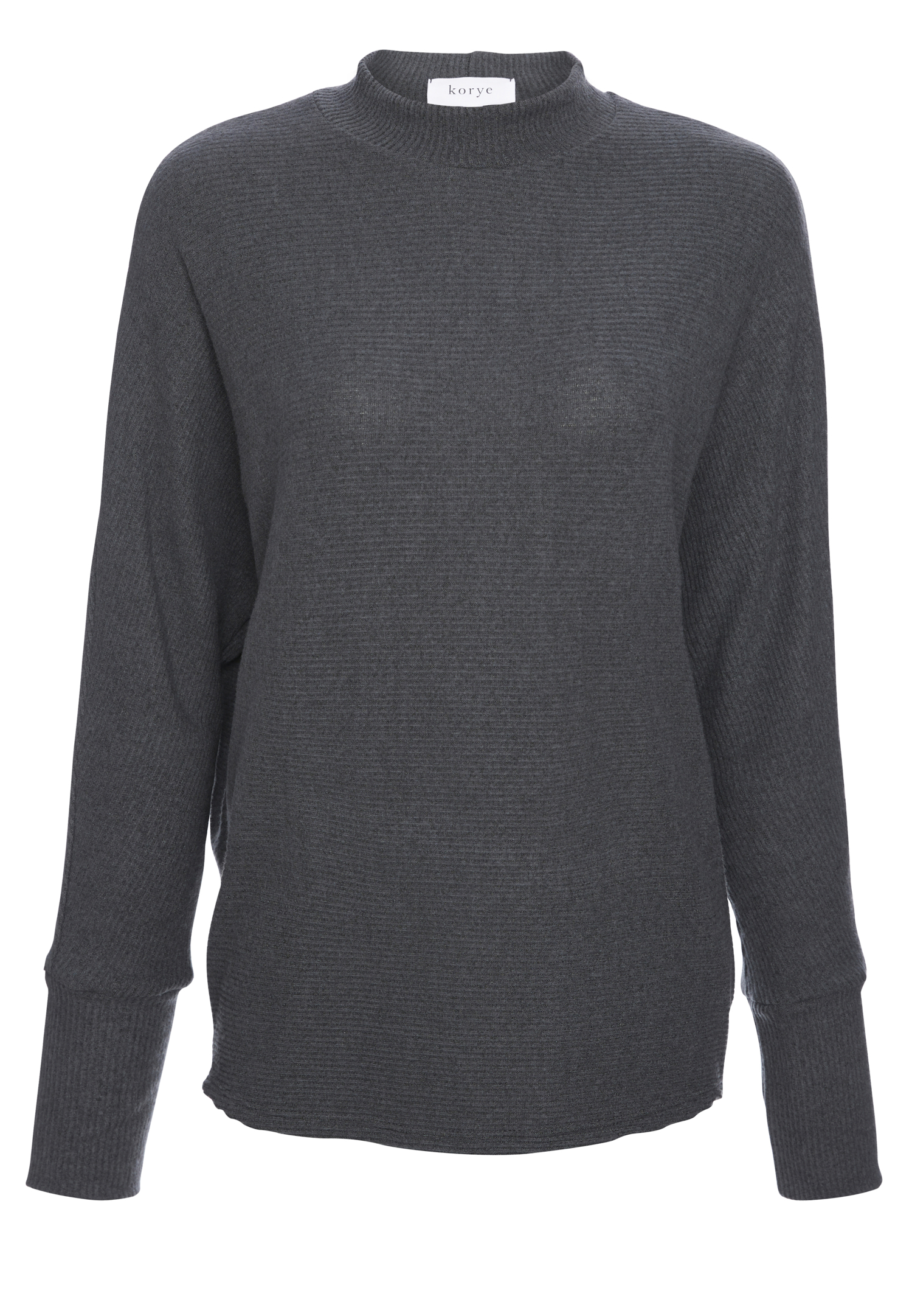 Mock Neck Brushed Ribbed Top