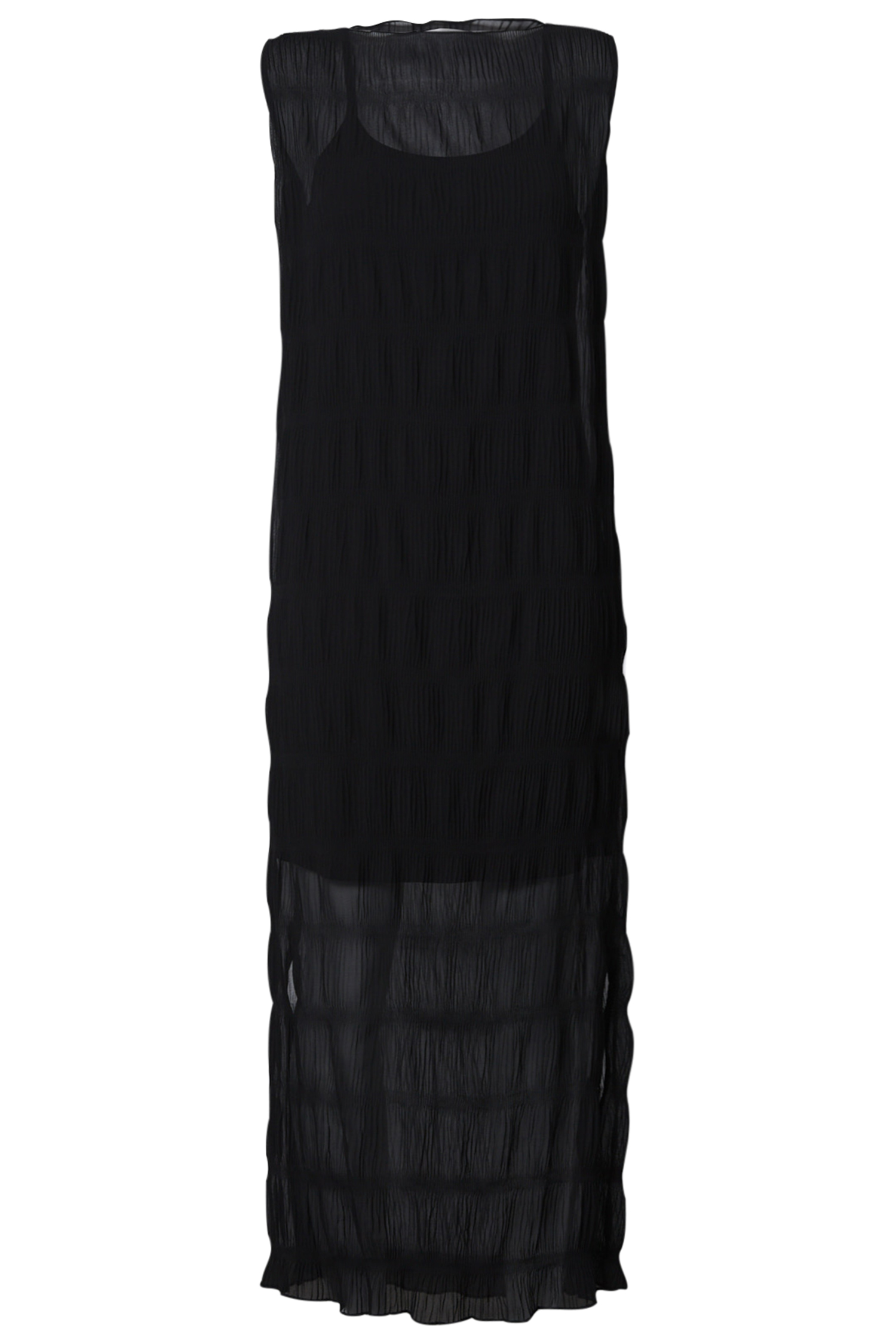 Sleeveless Textured Midi Dress