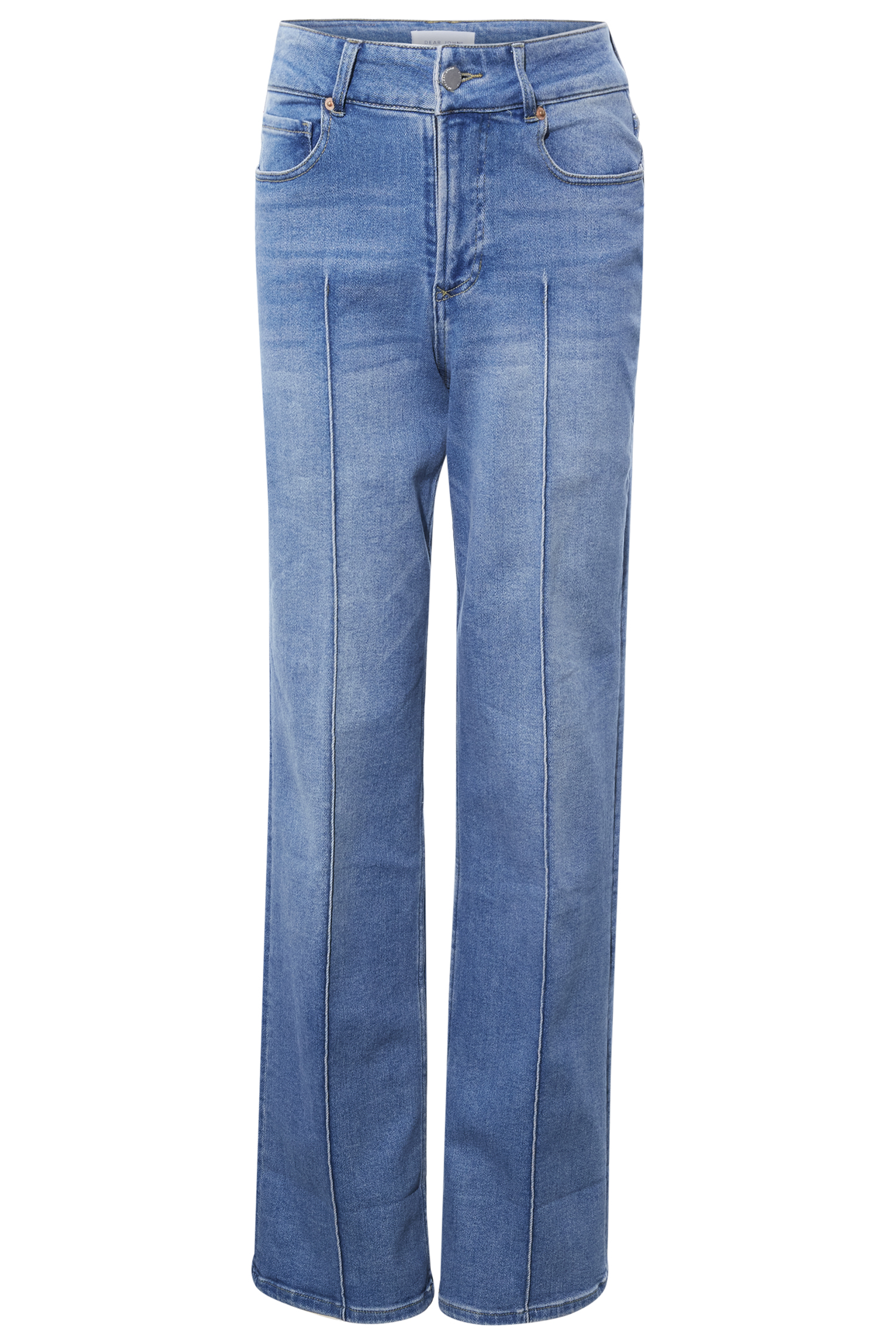 Dear John High Rise Pintuck Straight Jean in Blue | DAILYLOOK