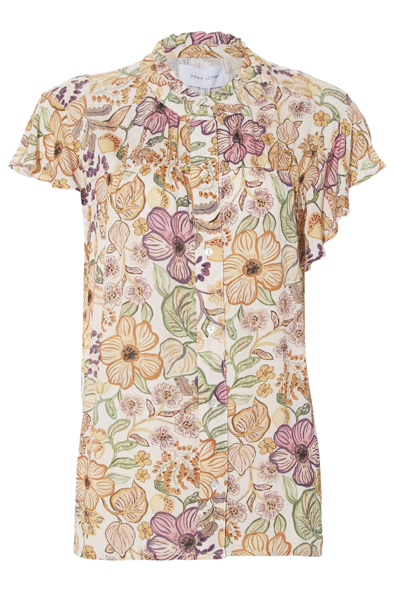 Dear John Button Front Floral Top