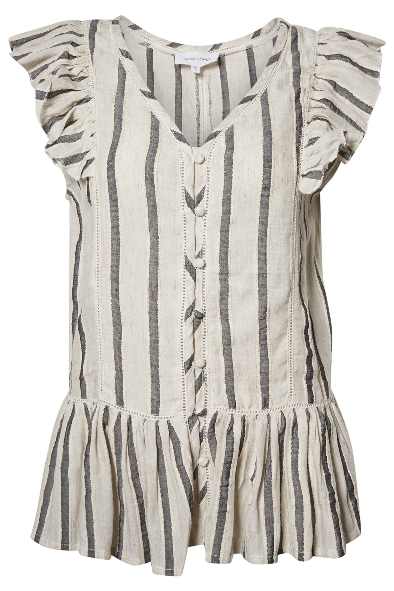 Dear John Striped Peplum Top