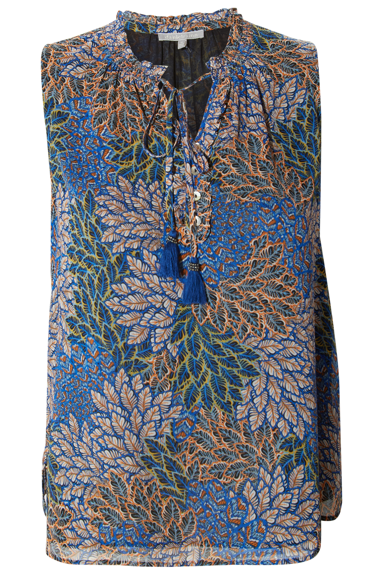 Daniel Rainn Floral Split Neck Top