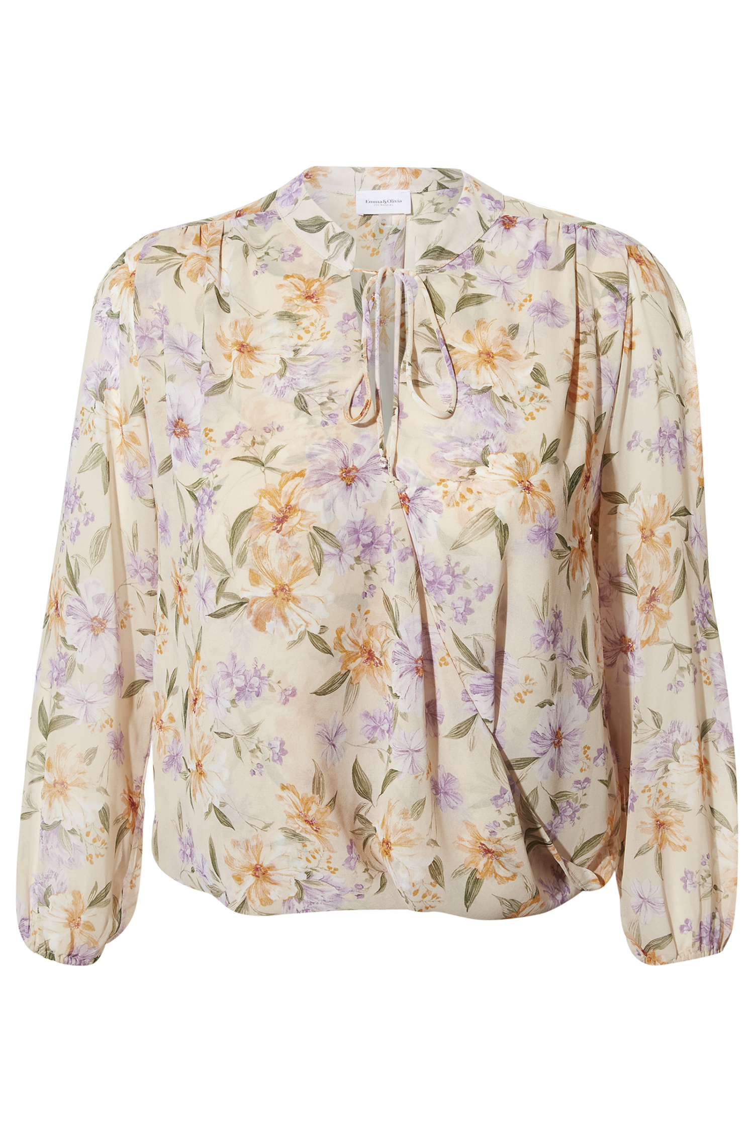 Tie Neck Surplice Blouse