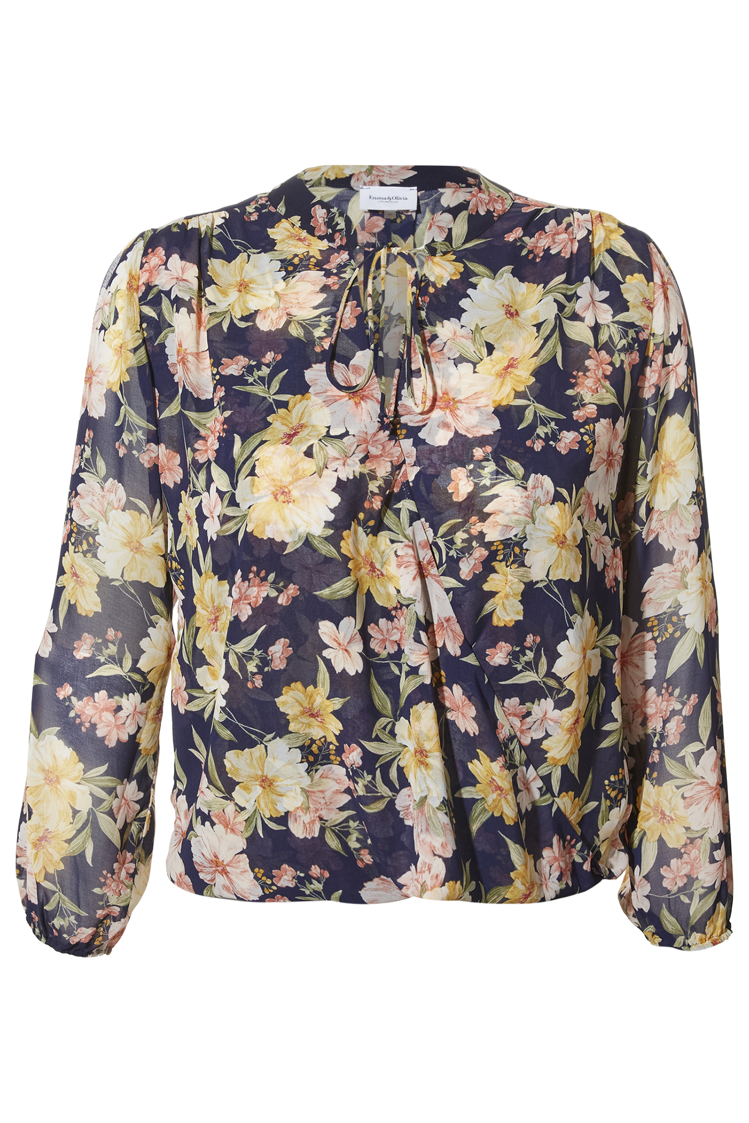 Tie Neck Surplice Blouse