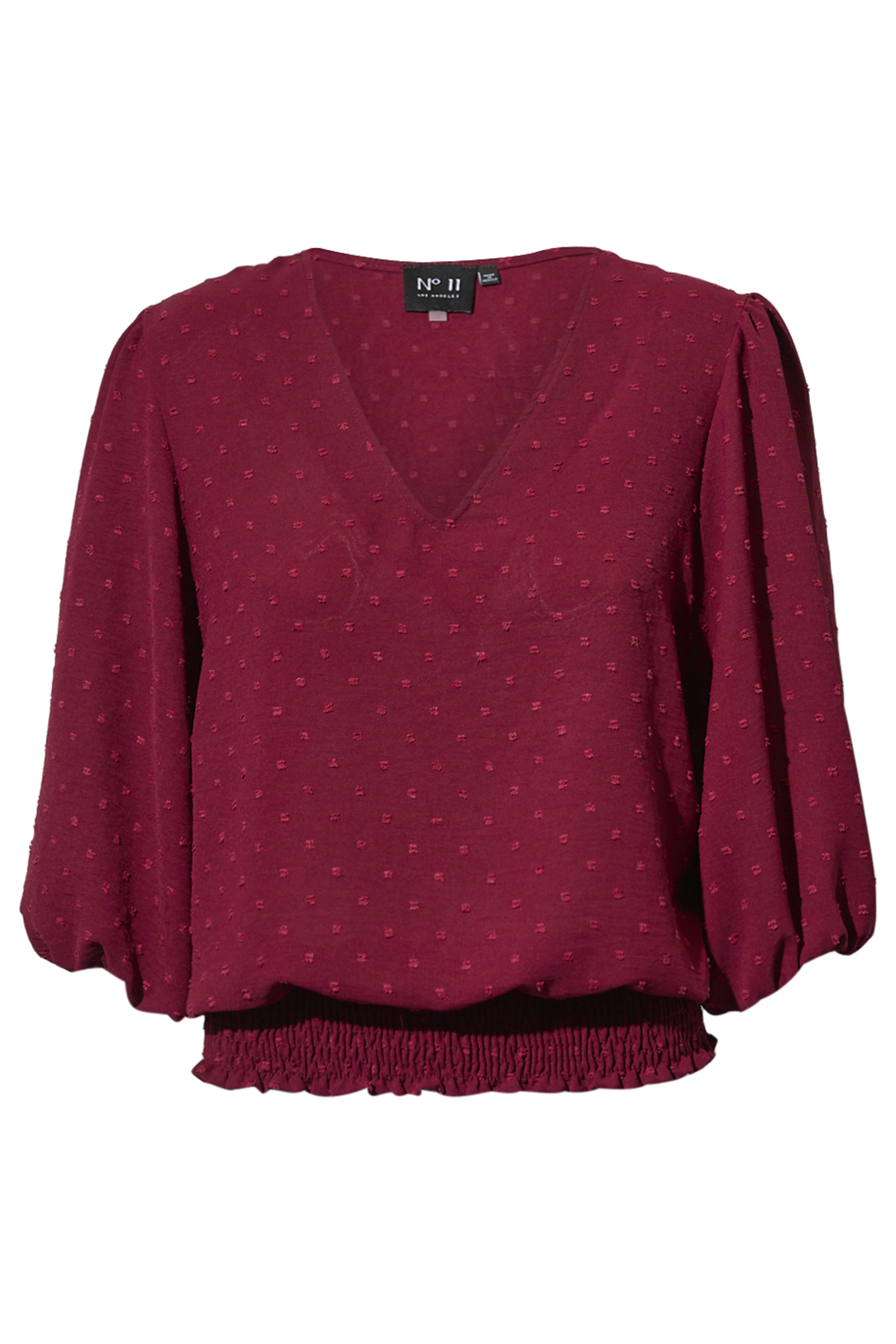 3/4 Sleeve Swiss Dot Top