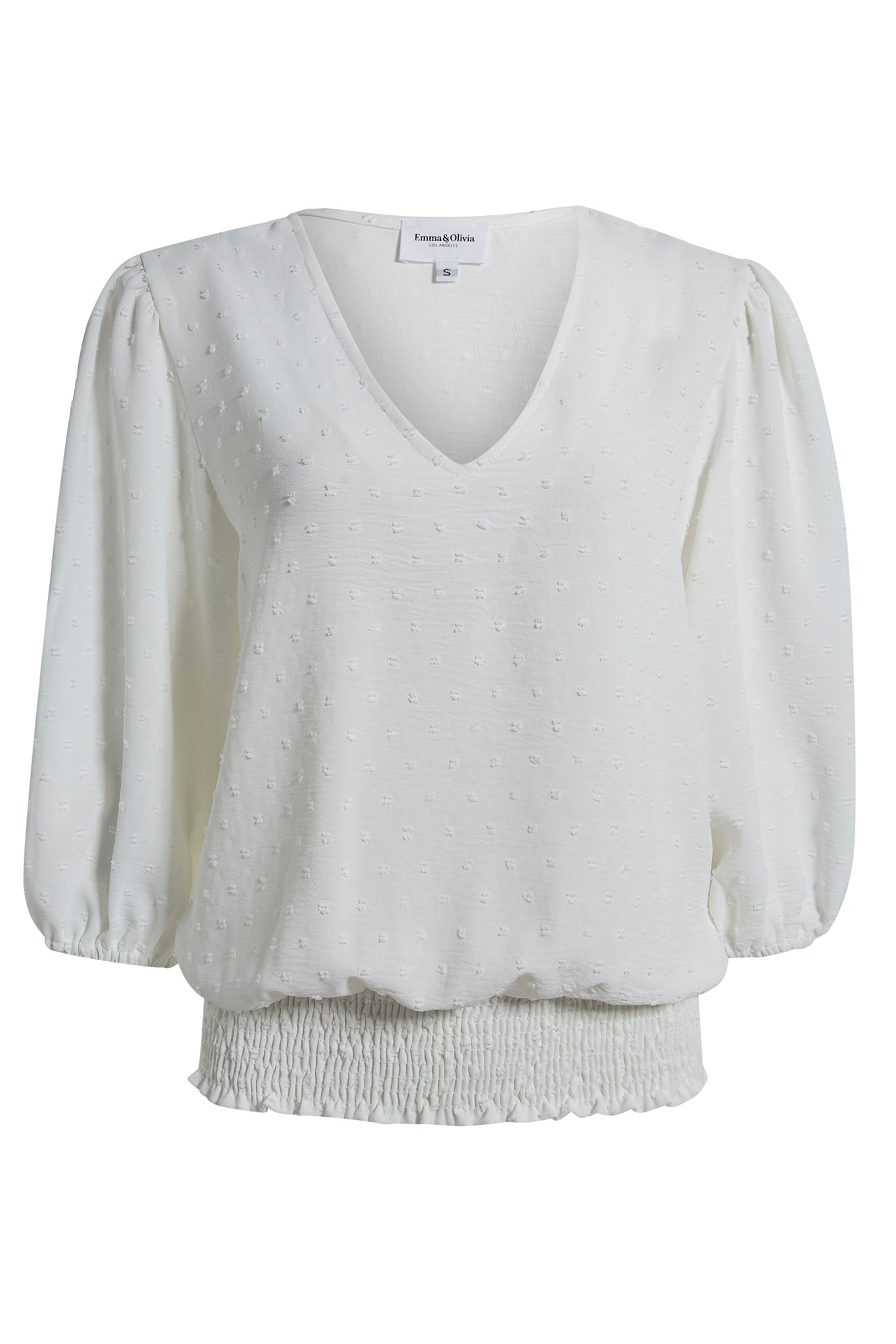 3/4 Sleeve Swiss Dot Top