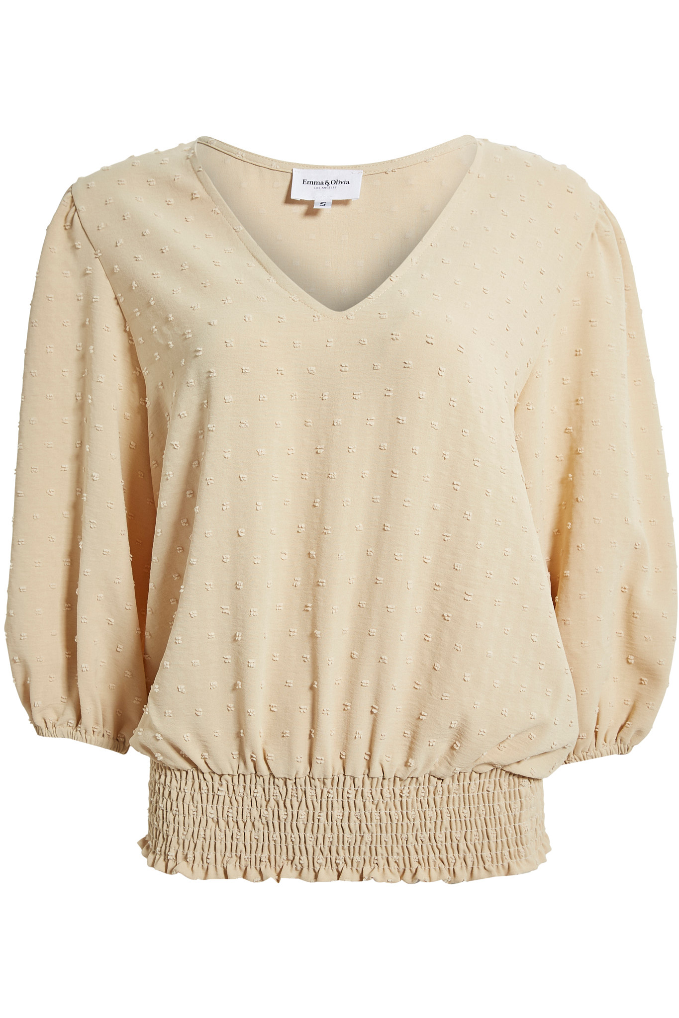 3/4 Sleeve Swiss Dot Top