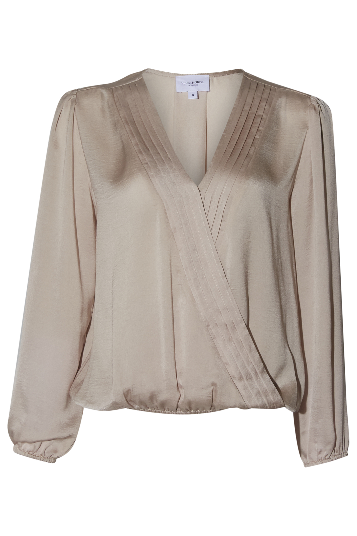 Long Sleeve Pleated Blouse