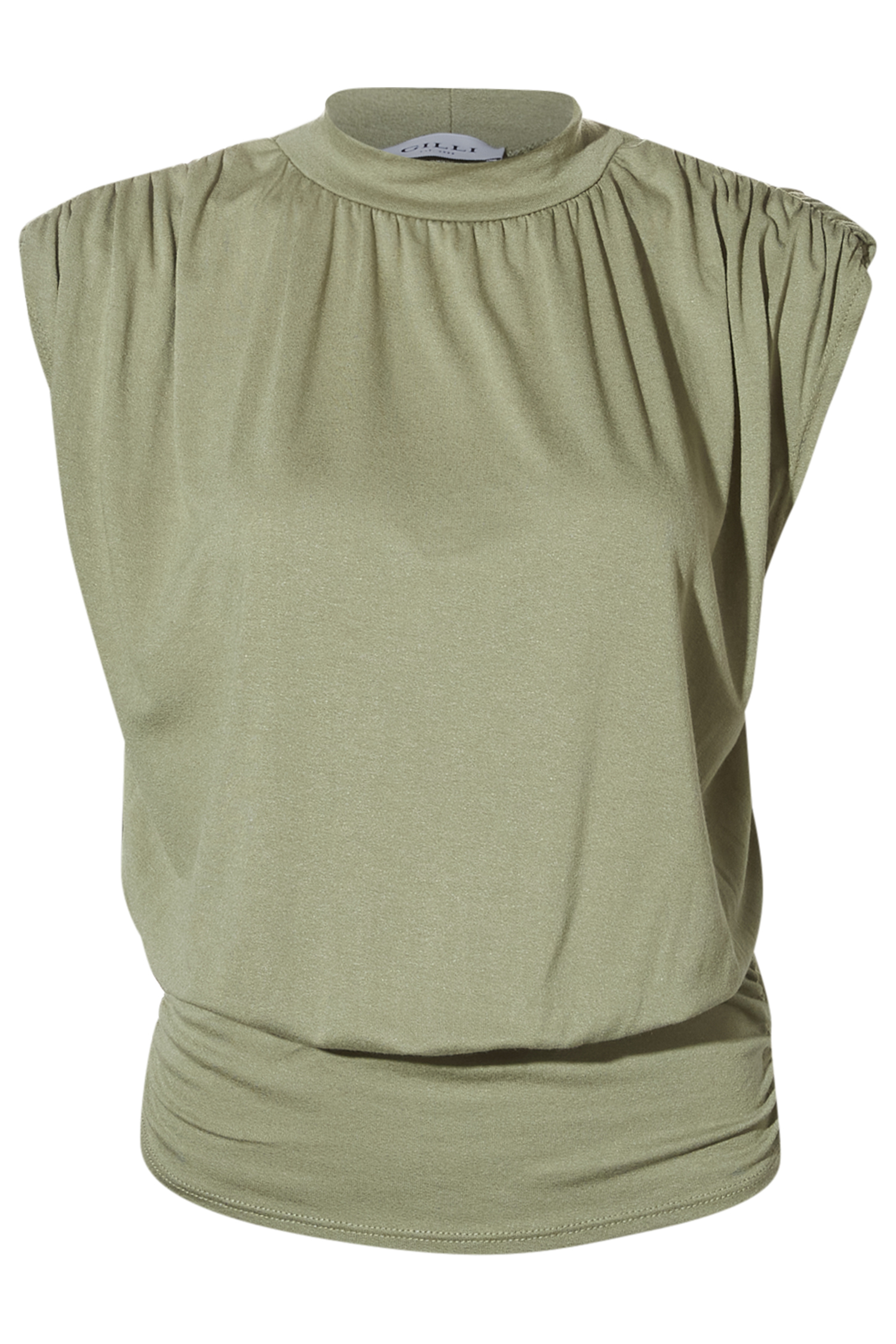Mock Neck Banded Hem Top