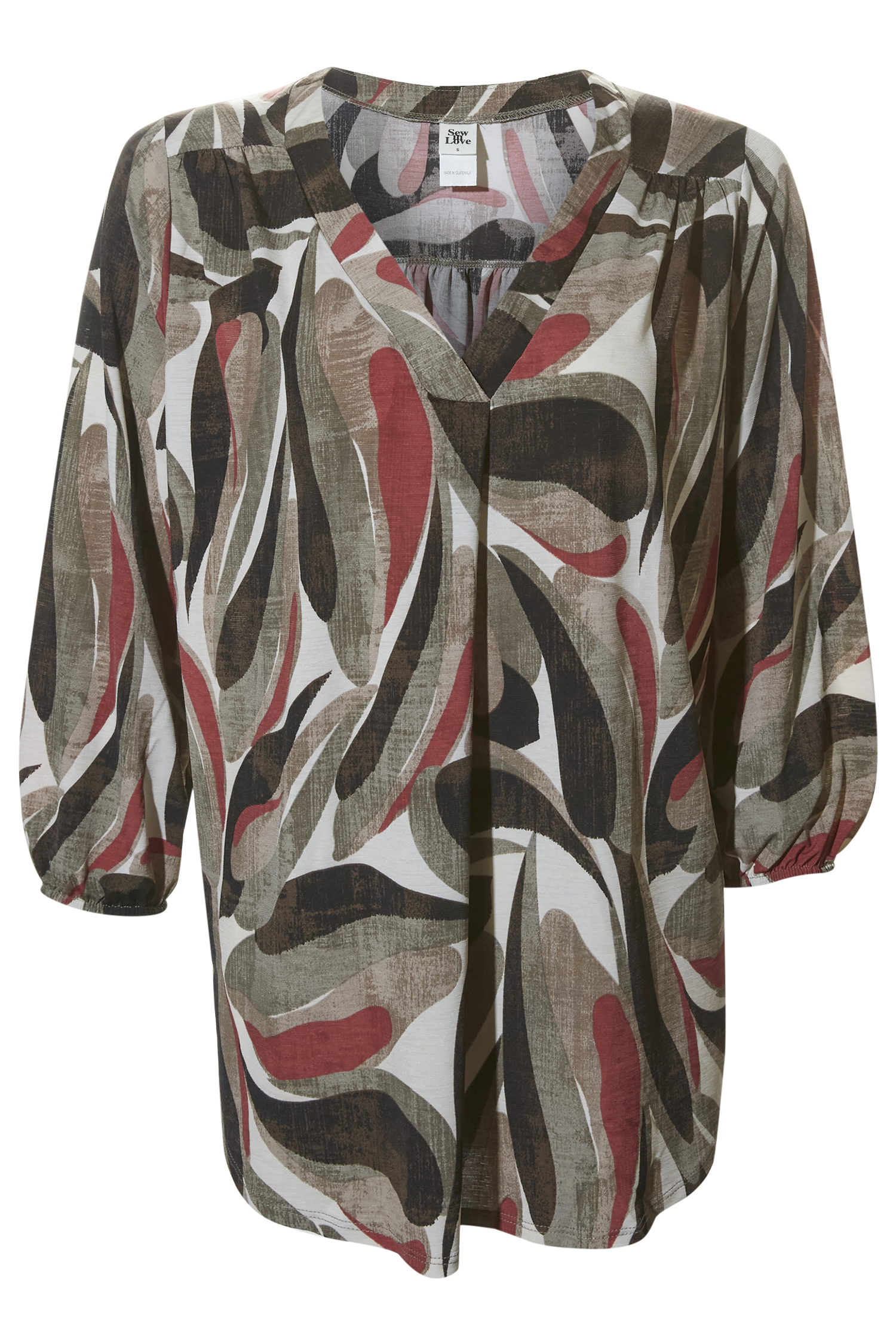 V Neck Printed Blouse