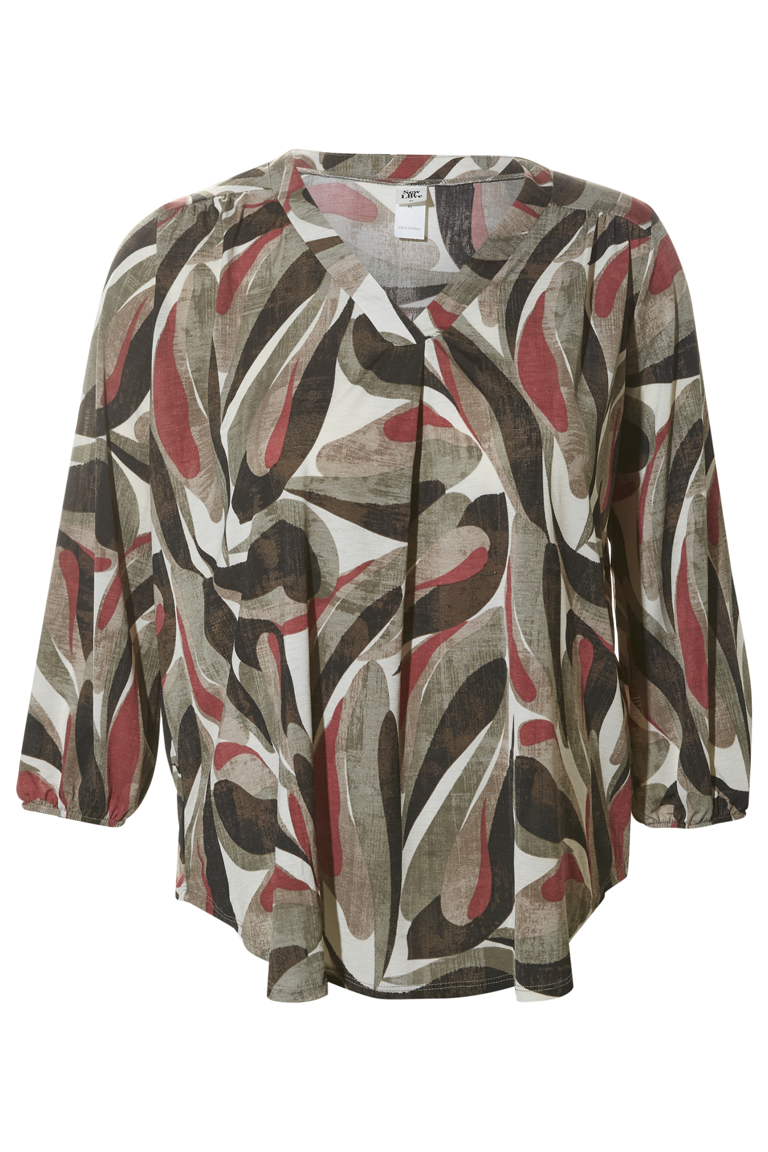 V Neck Printed Blouse