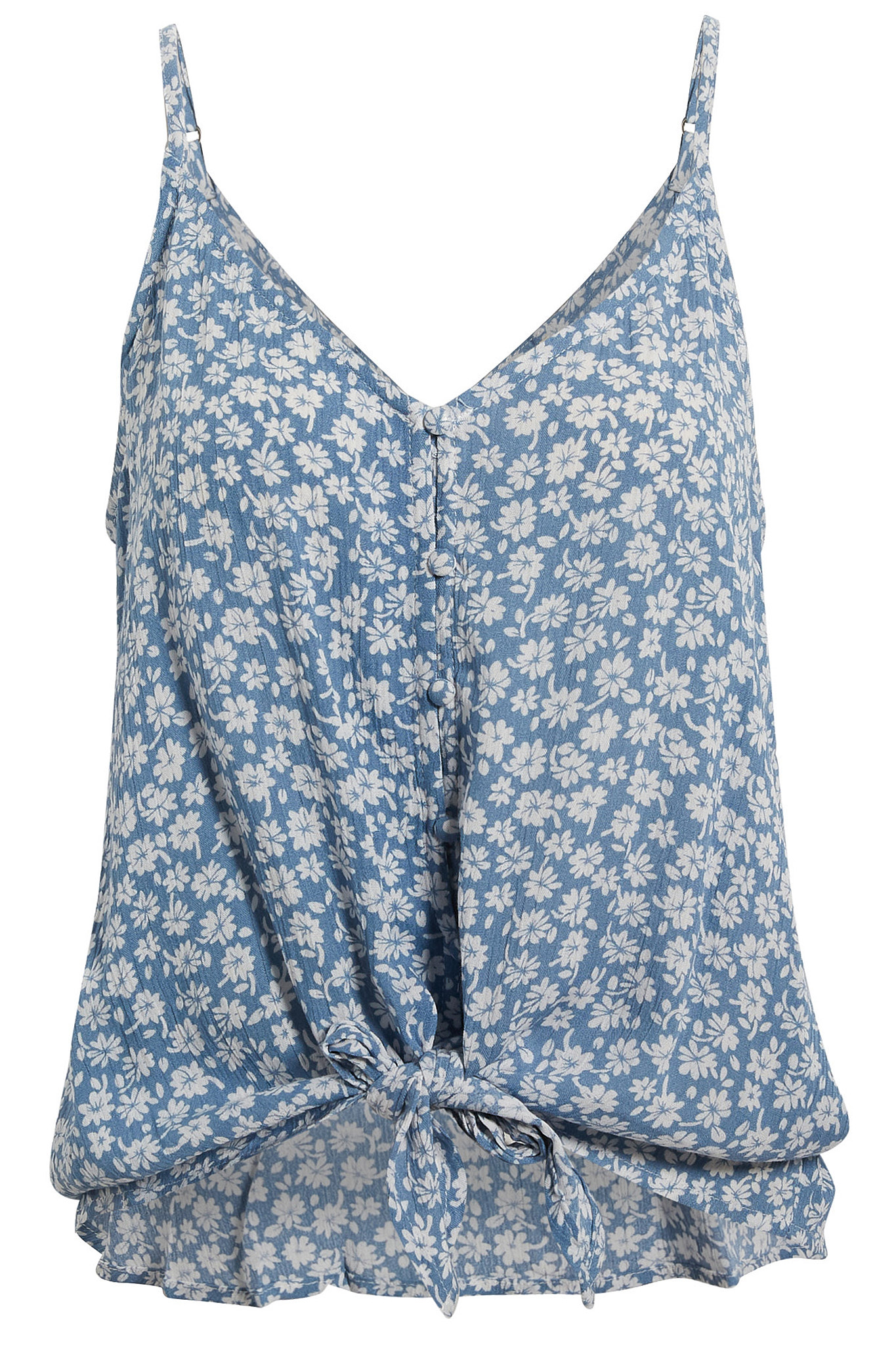 Front Knot Floral Tank