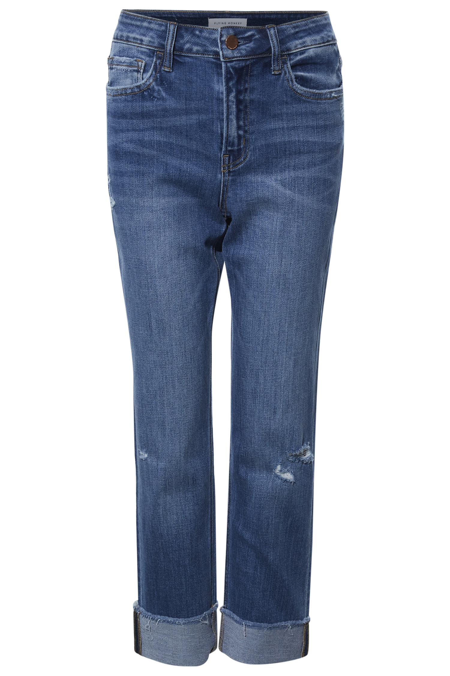 High Rise Straight Leg with Cuffs