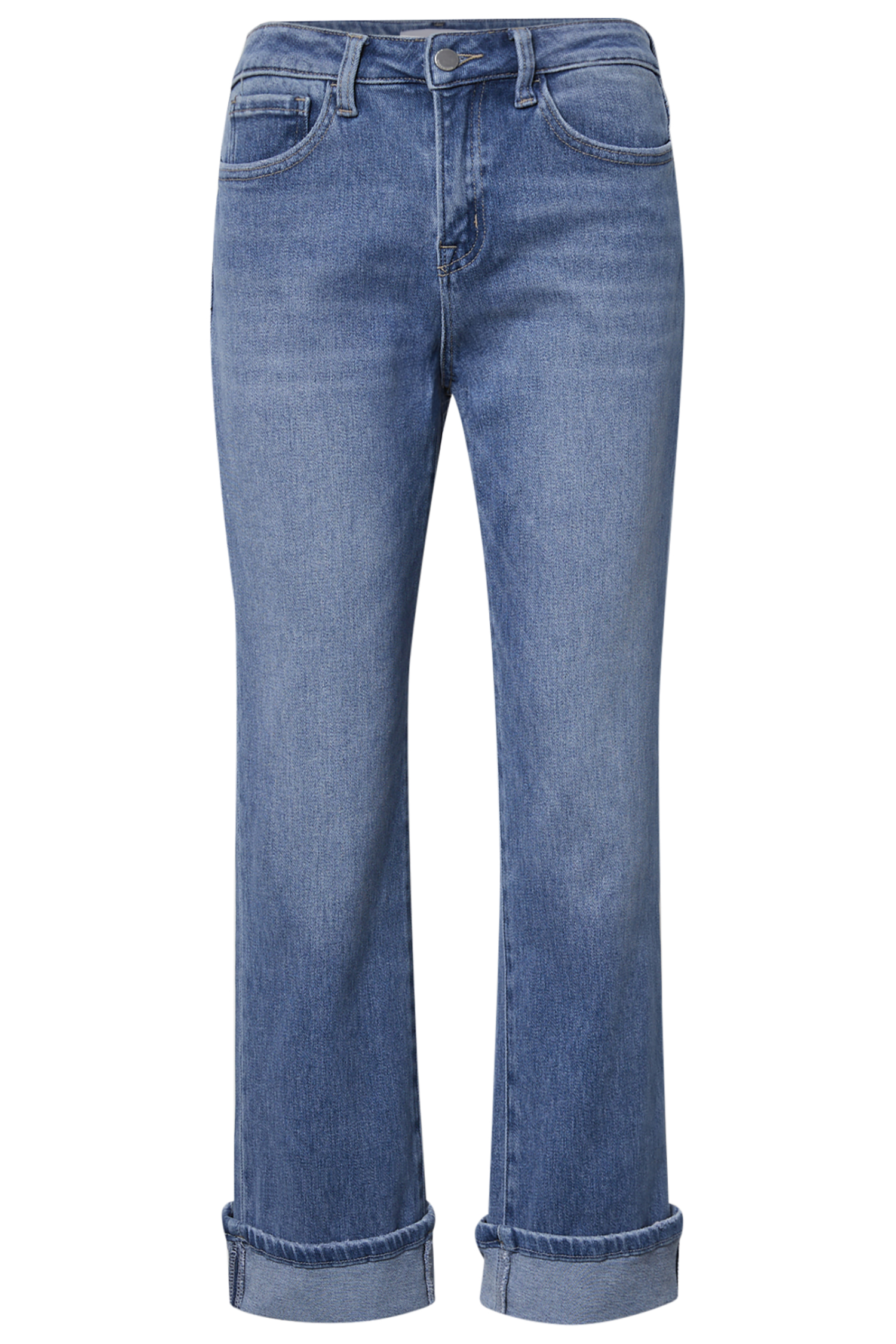 Mid Rise Straight Leg Denim