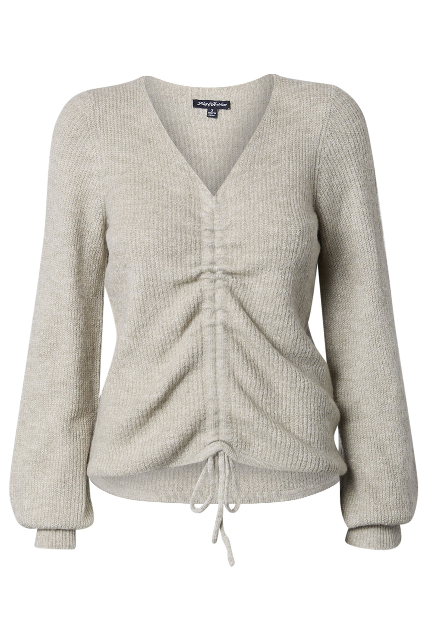 Ribbed Front Ruched Sweater