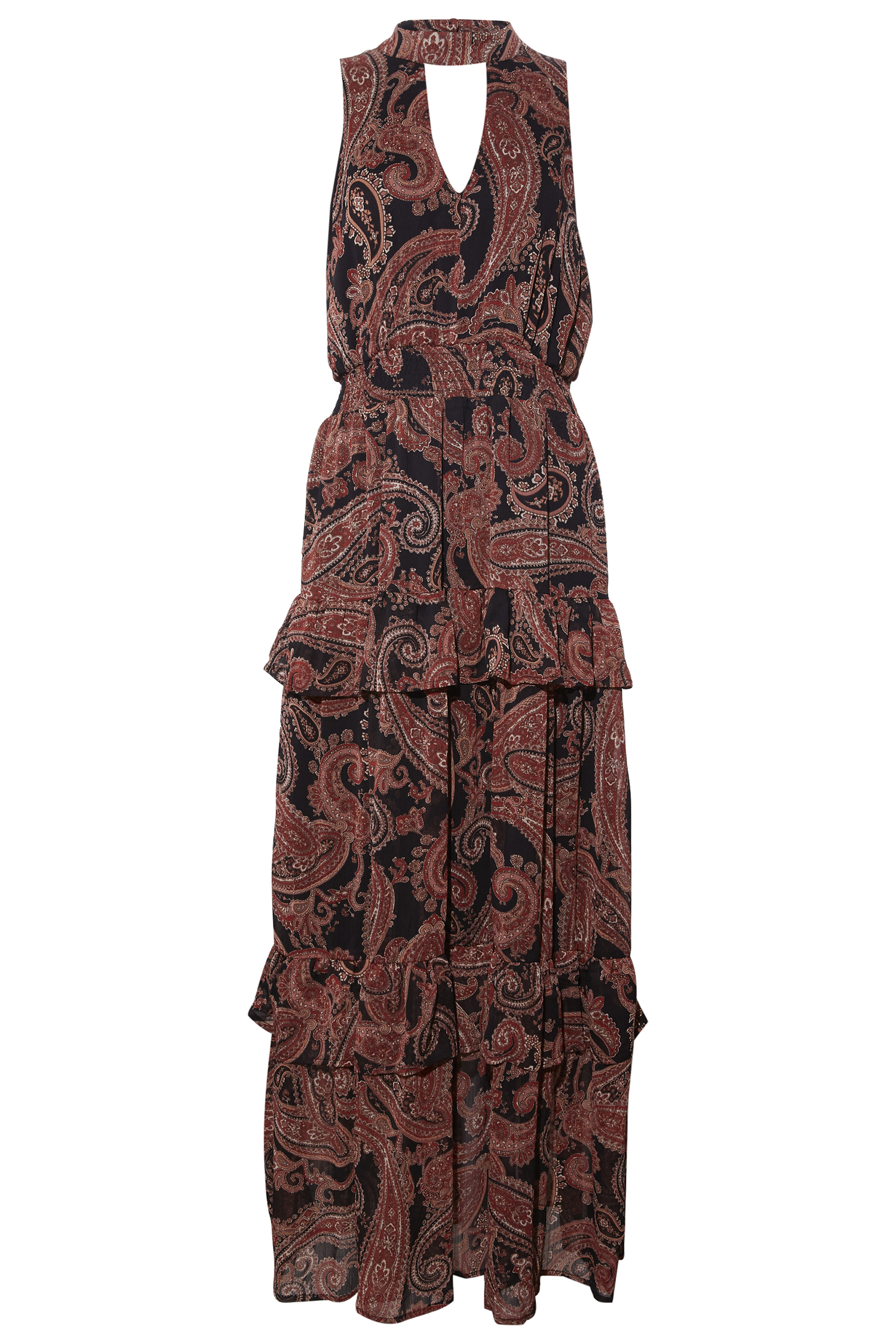 Halter Neck Printed Maxi Dress