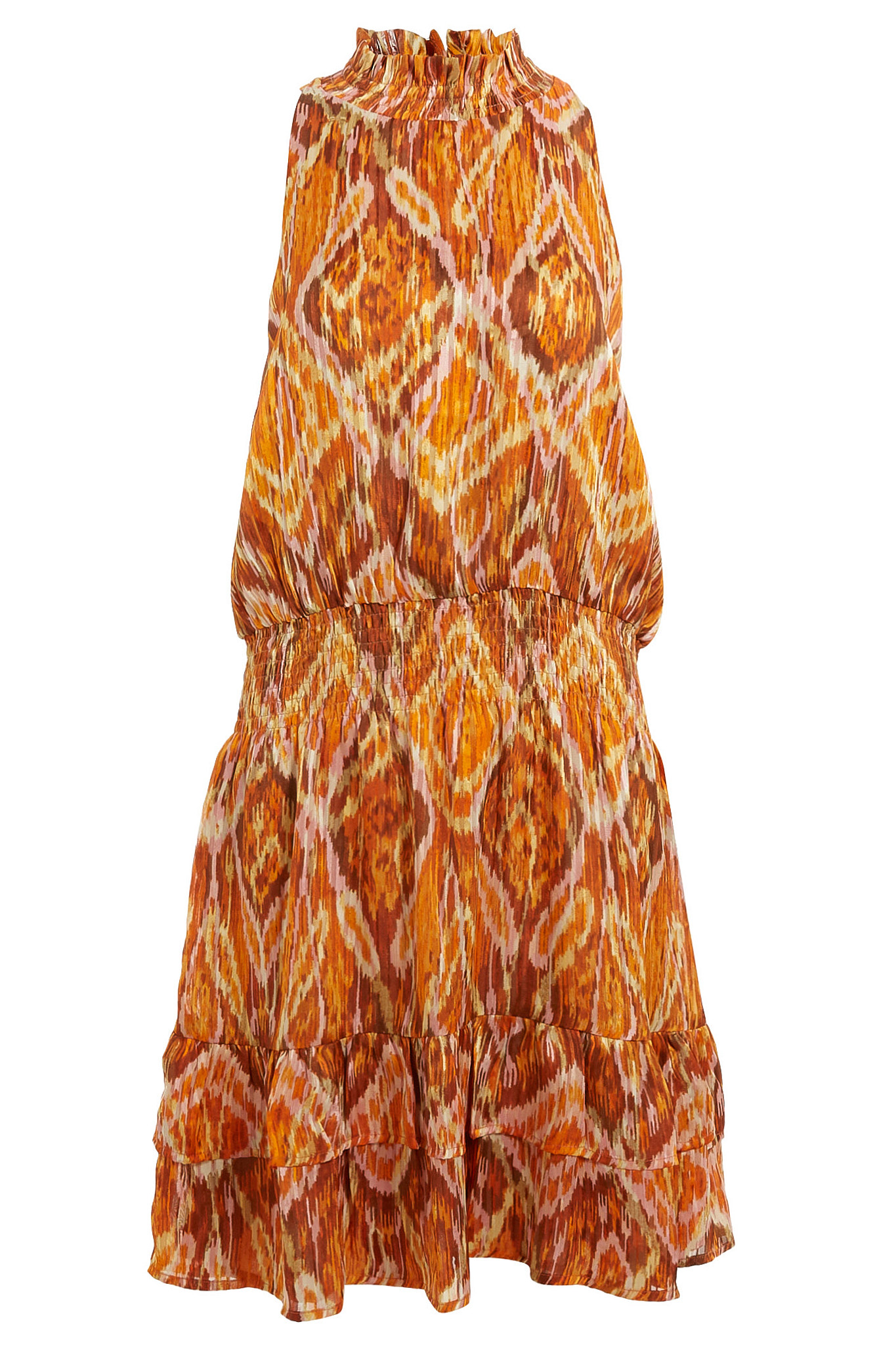 High Neck Printed Mini Dress