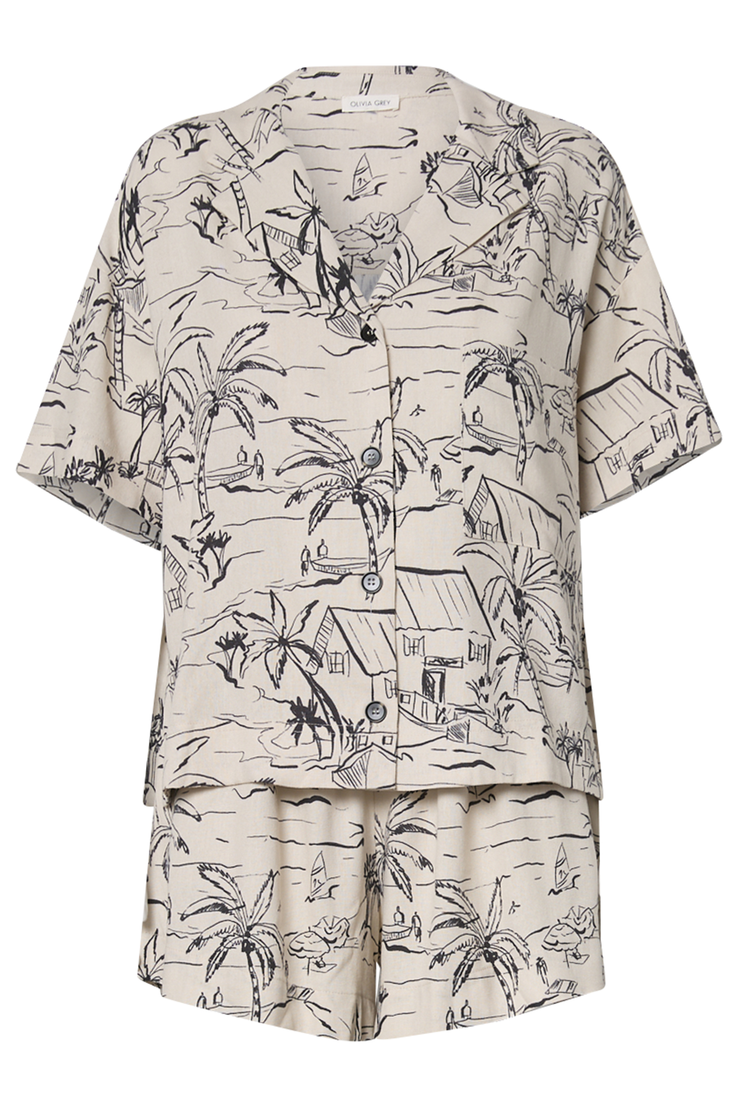 Printed Shirt & Shorts Set